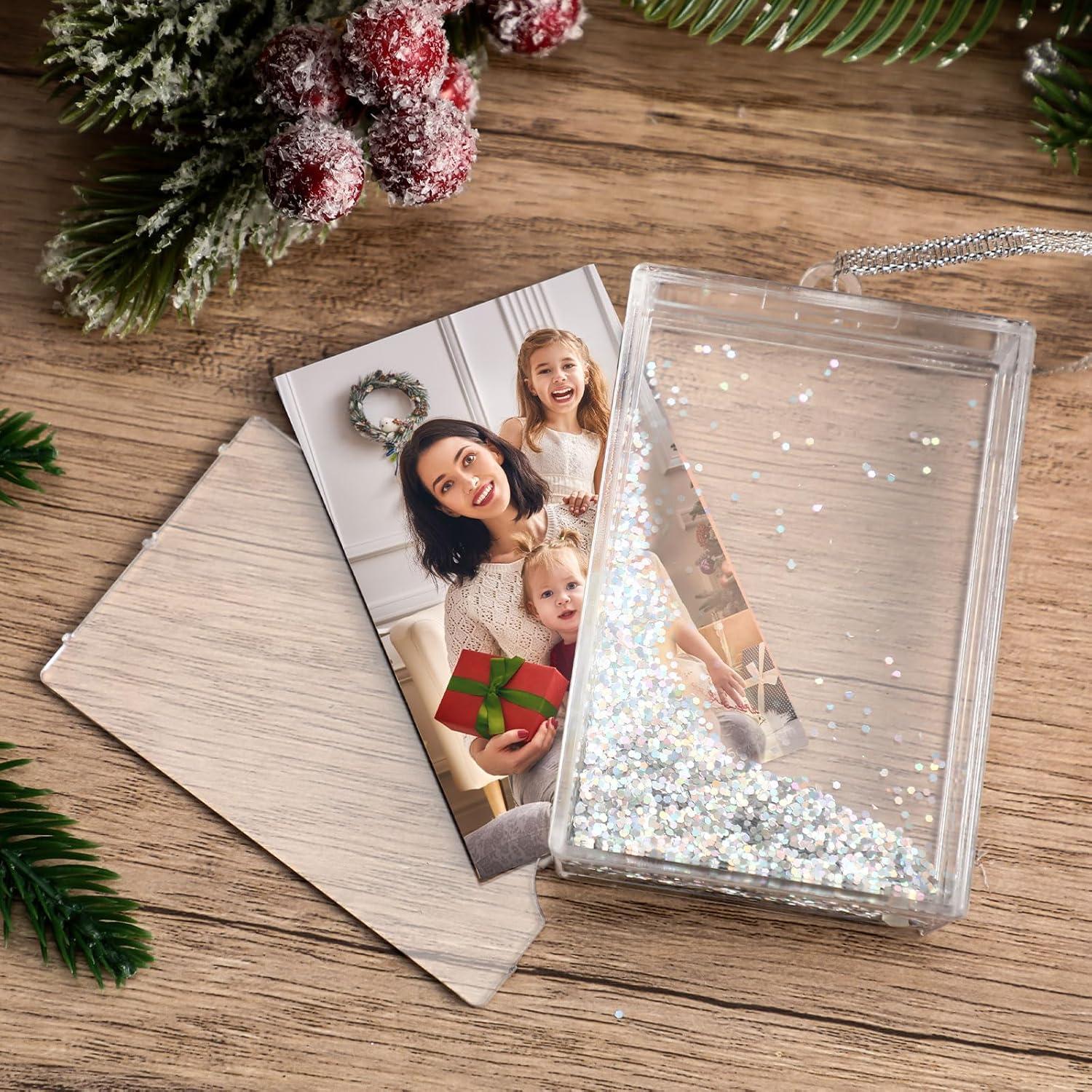 12 Marcos de Foto Flotantes Navidad Wonderjune 6 Dorados 6 Plateados