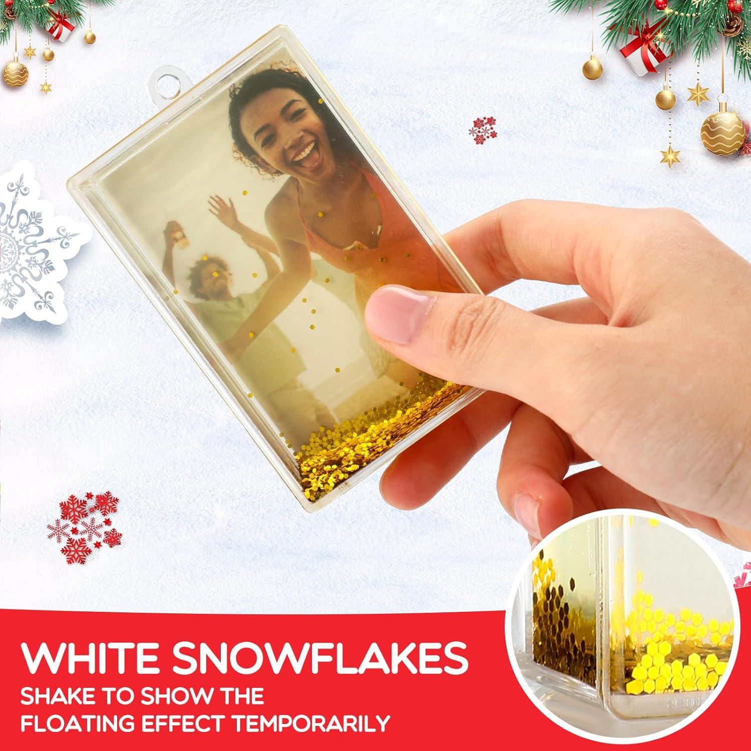 12 Marcos de Foto Flotantes Navidad Wonderjune 6 Dorados 6 Plateados