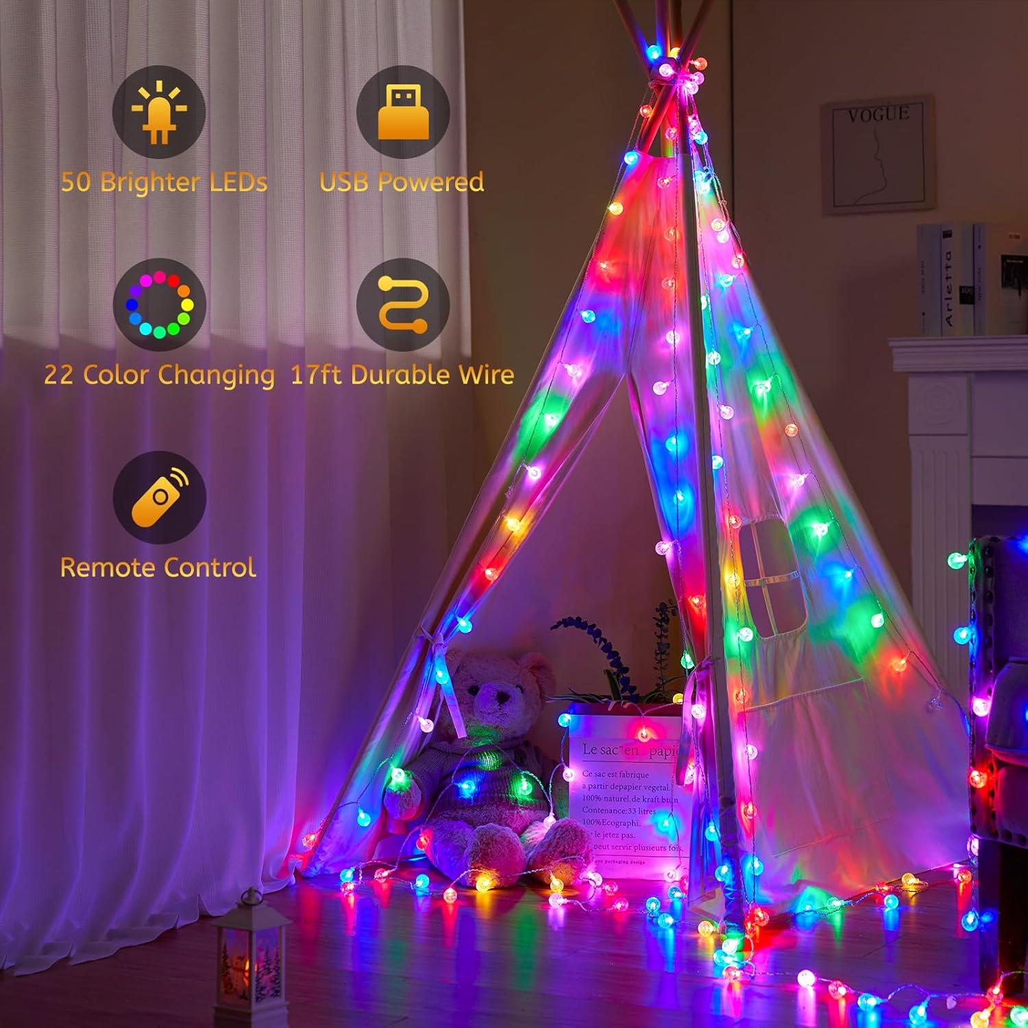 Luces de Cuerda USB Minetom 5.18 m 50 LED Control Remoto