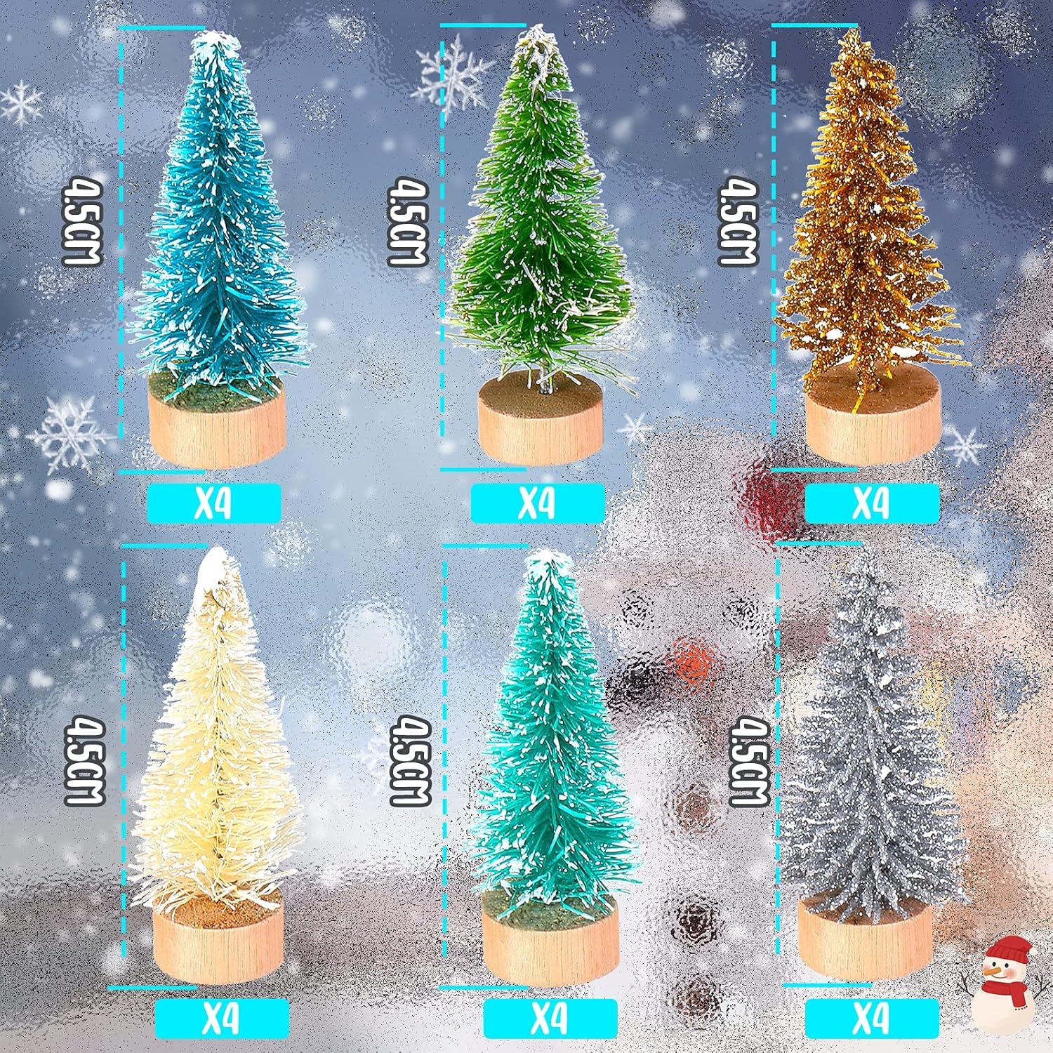 Juego de 24 Mini Árboles de Navidad Sumind - Decoración de Invierno