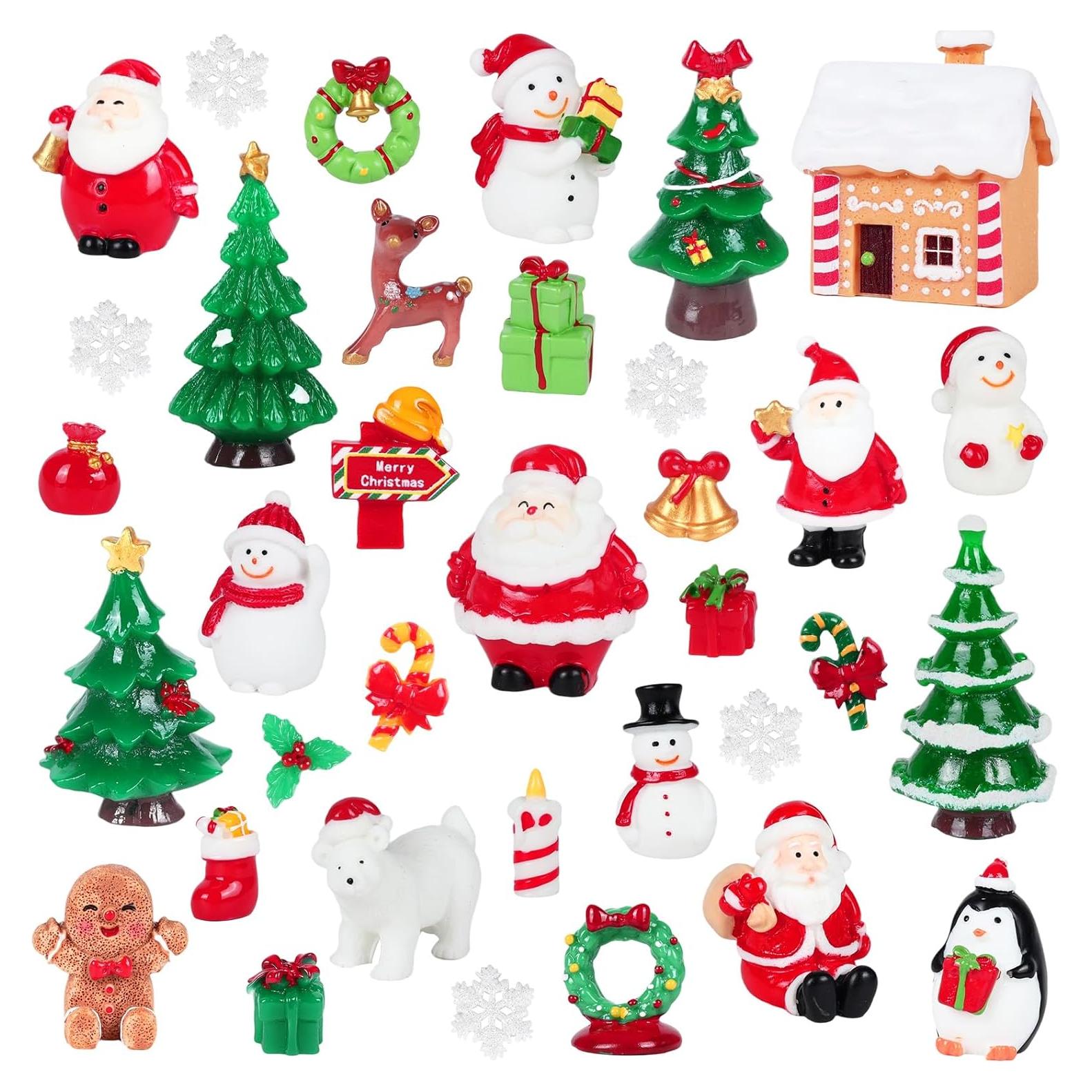 Figuritas Navideñas Mini IESCOO 35pcs Resina Decoración