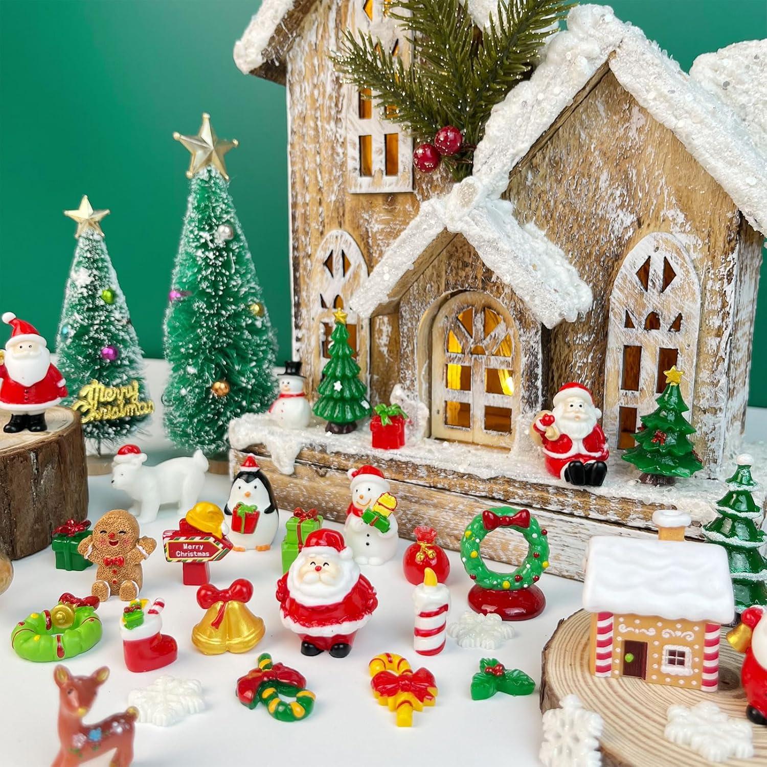 Figuritas Navideñas Mini IESCOO 35pcs Resina Decoración