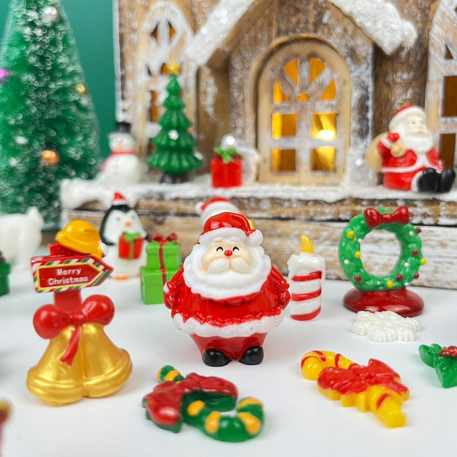 Figuritas Navideñas Mini IESCOO 35pcs Resina Decoración