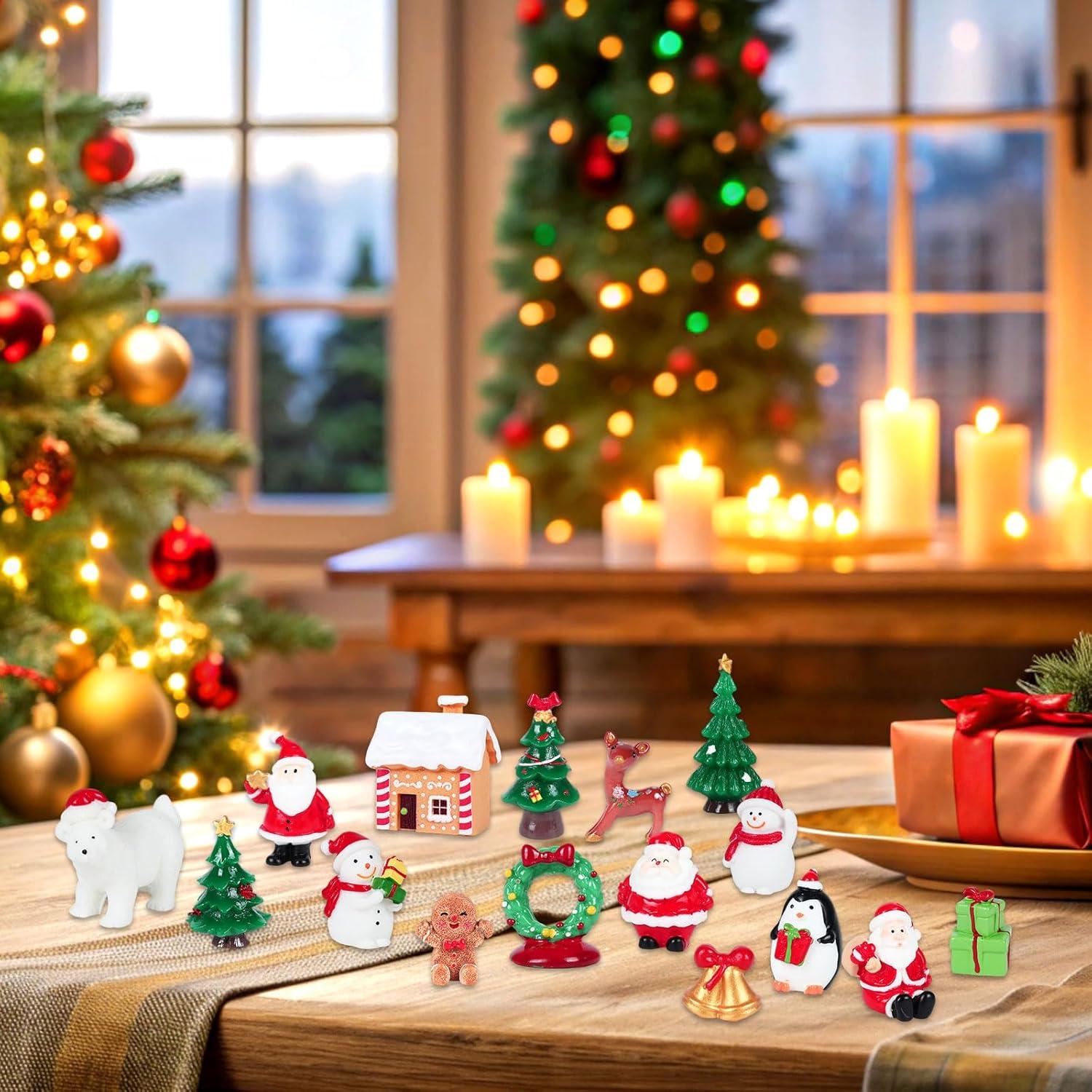 Figuritas Navideñas Mini IESCOO 35pcs Resina Decoración