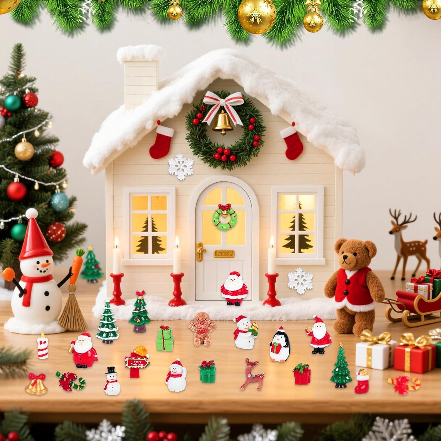 Figuritas Navideñas Mini IESCOO 35pcs Resina Decoración
