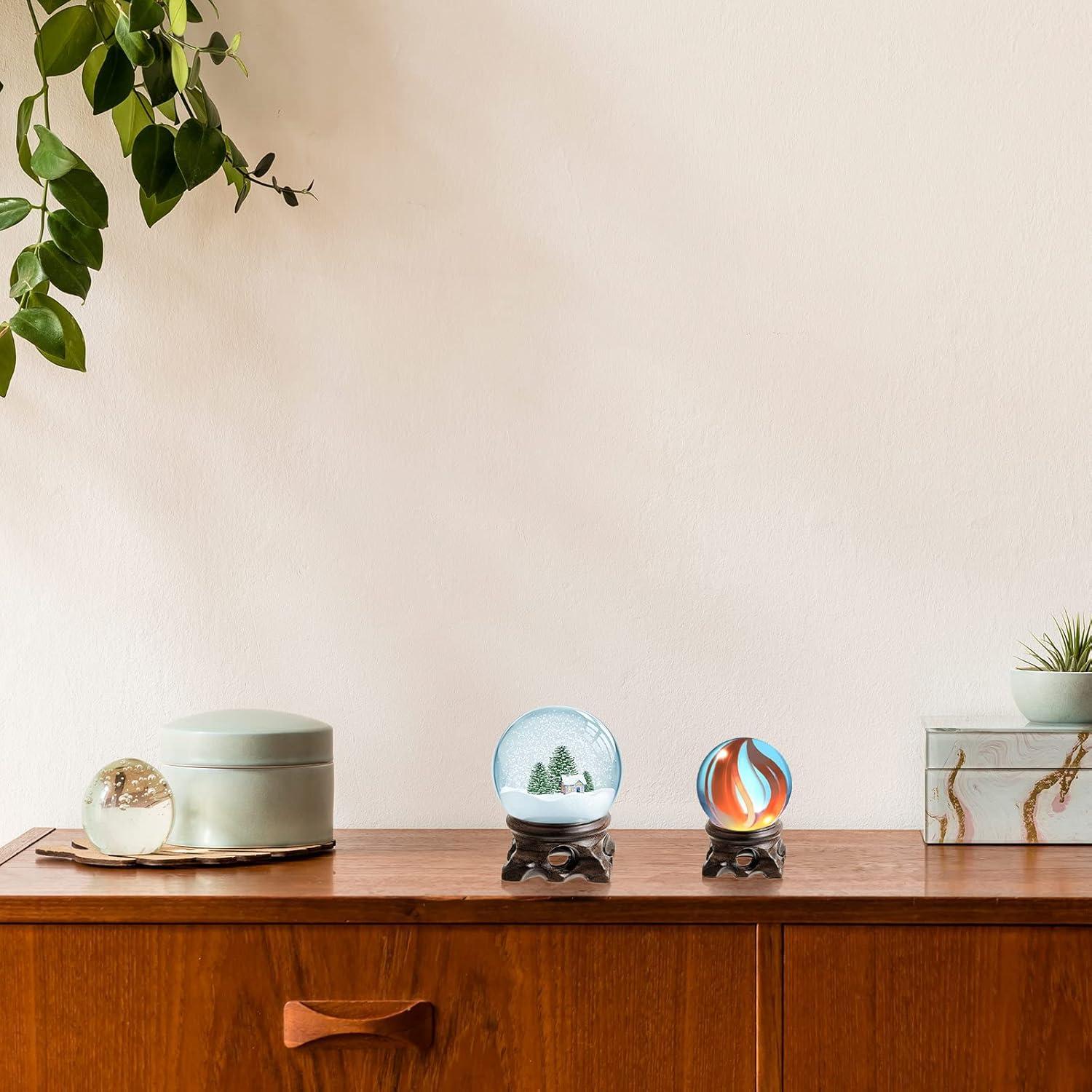 Soportes de Madera para Esferas de Cristal Taiyin - 9 Piezas, 3 Tamaños