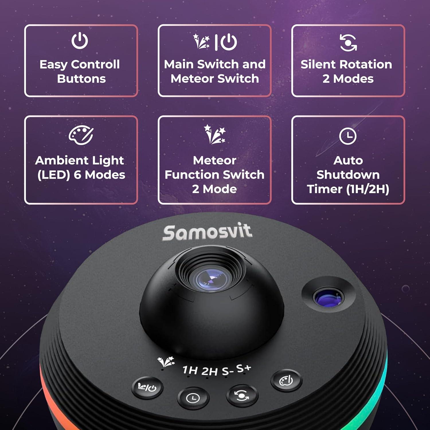 Proyector de Galaxia Samosvit 4K - Luz Nocturna LED 15.24cm