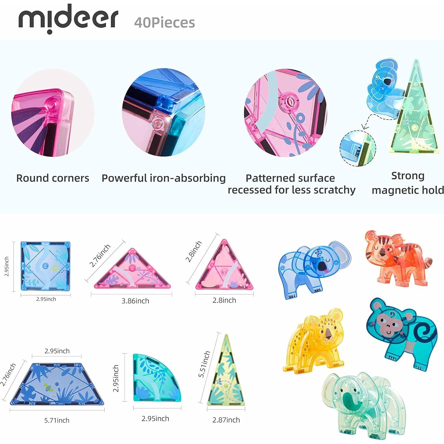 Azulejos Magnéticos MiDeer 40 Pcs Juguete Educativo 3-5 Años