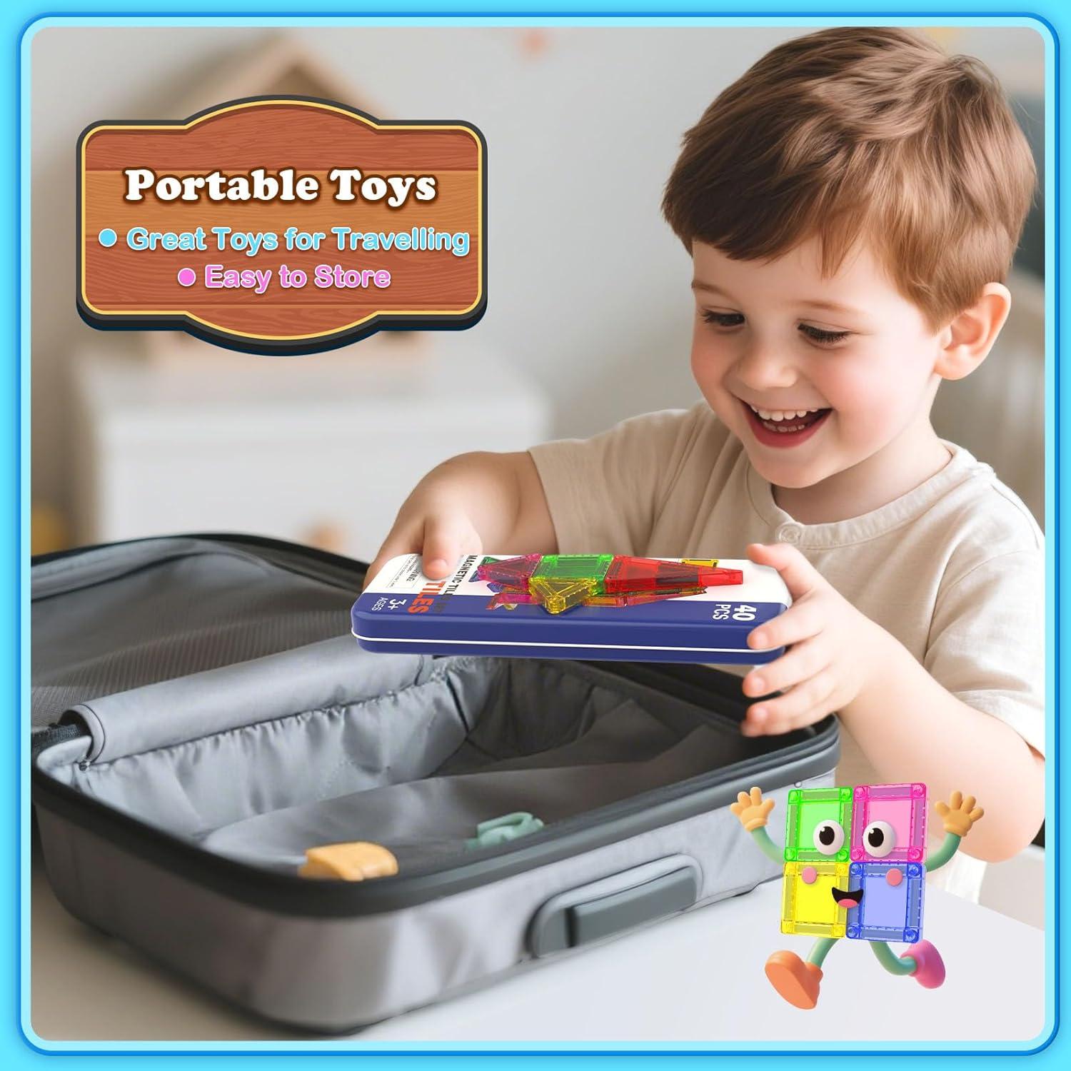 Mini Azulejos Magnéticos Magnetopia 40 Piezas Juguete STEM