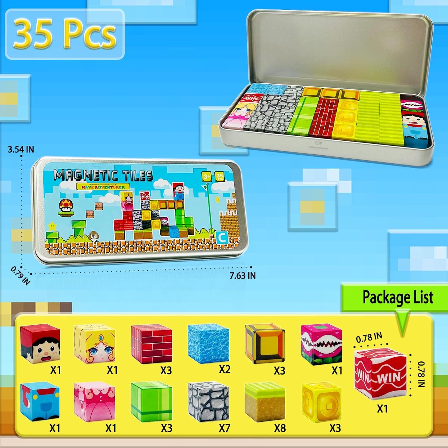 Bloques Magnéticos para Niños 35PCS - Viaje y Aprendizaje STEM