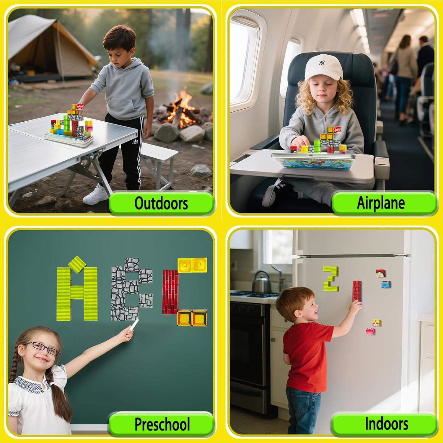 Bloques Magnéticos para Niños 35PCS - Viaje y Aprendizaje STEM