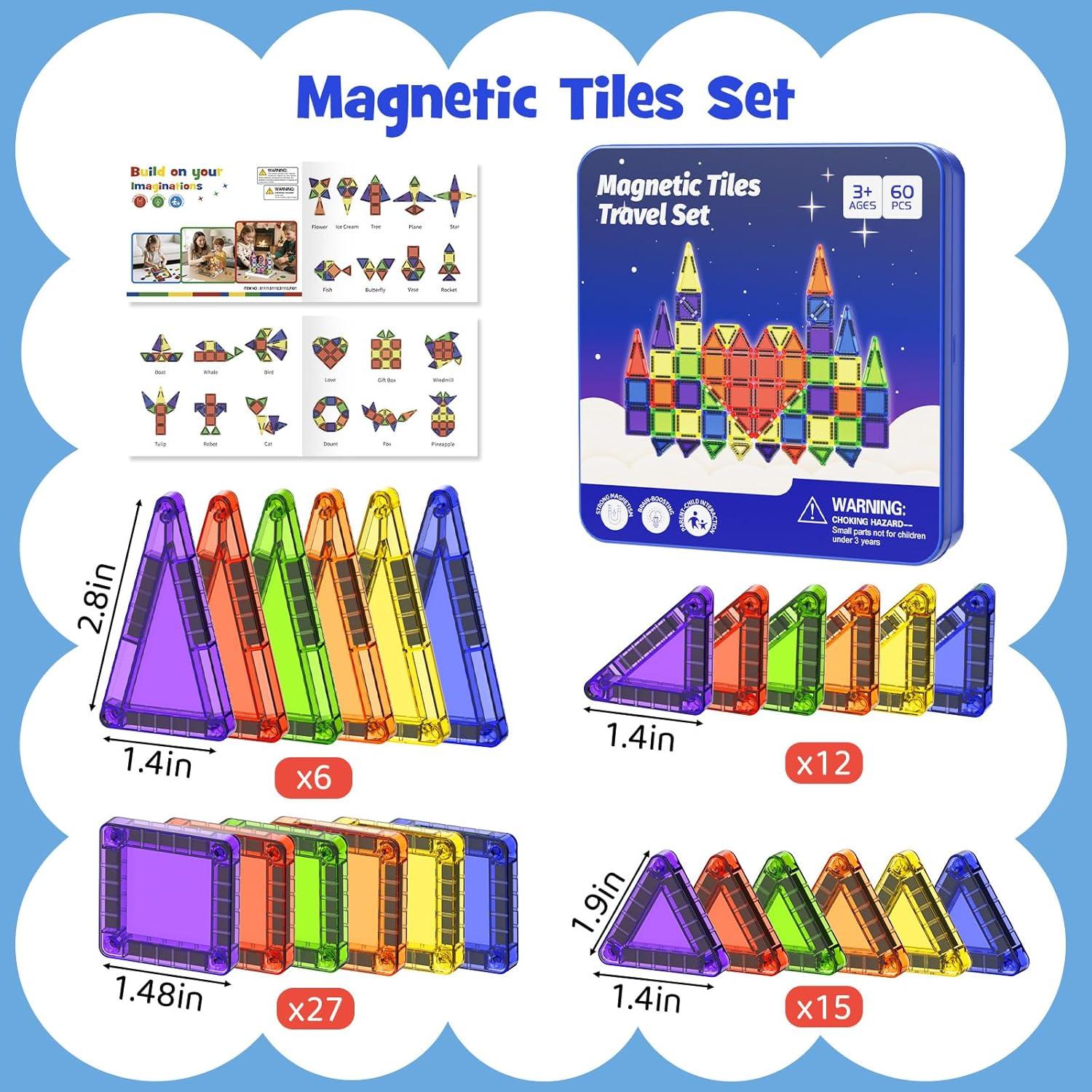 Kit de Viaje de Mini Azulejos Magnéticos STEM 60PCS - STEM MATCH