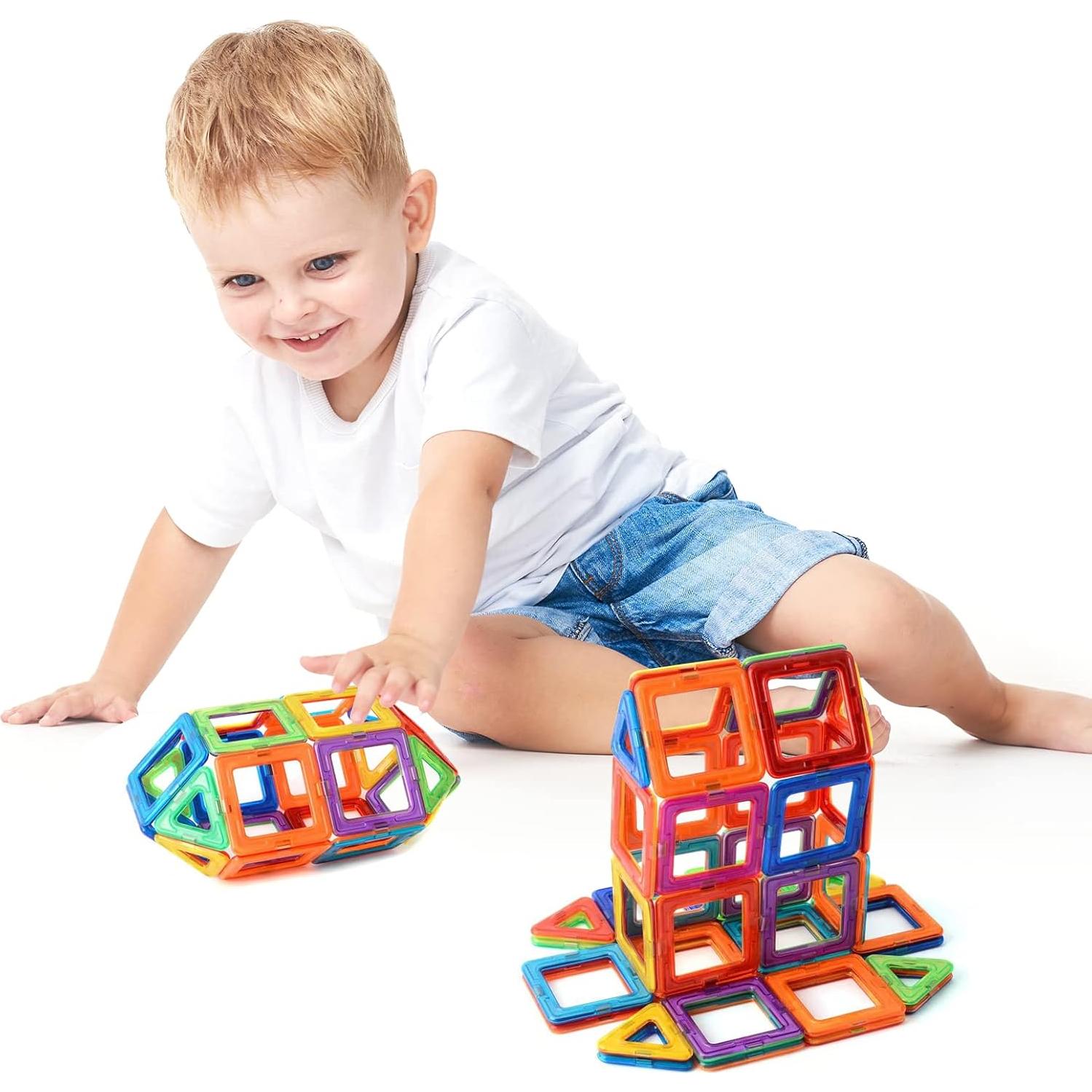 Juego de Bloques Magnéticos Mac-Fun - 30 Azulejos Coloridos