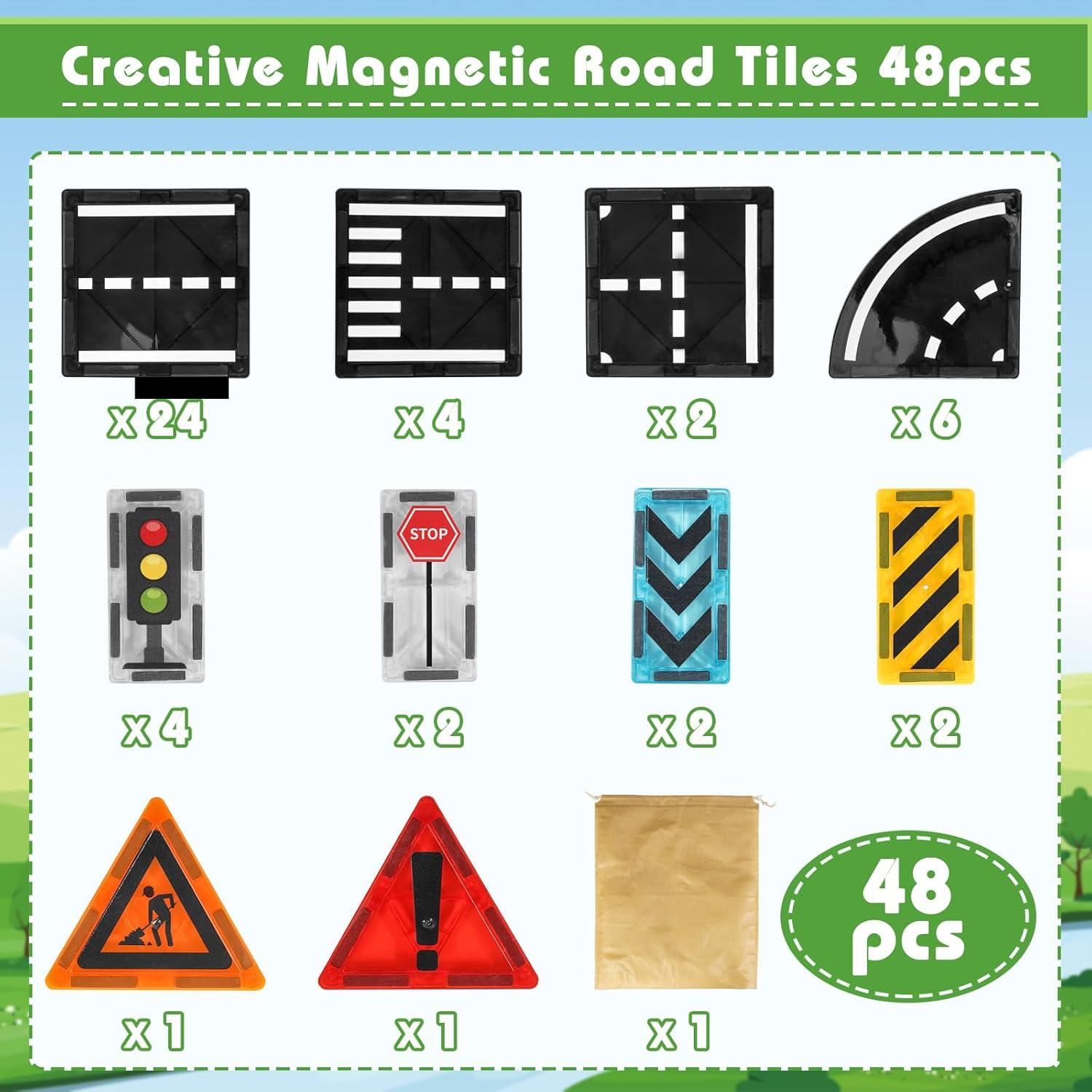 Set de Azulejos Magnéticos 48 PCS Mamaday para Niños 3-9 Años