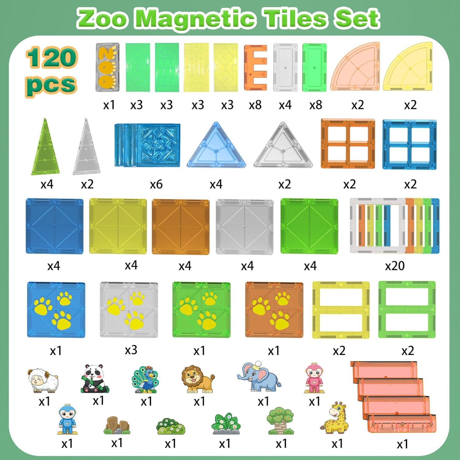 Set de Azulejos Magnéticos de Animales 120PCS SKTMYY