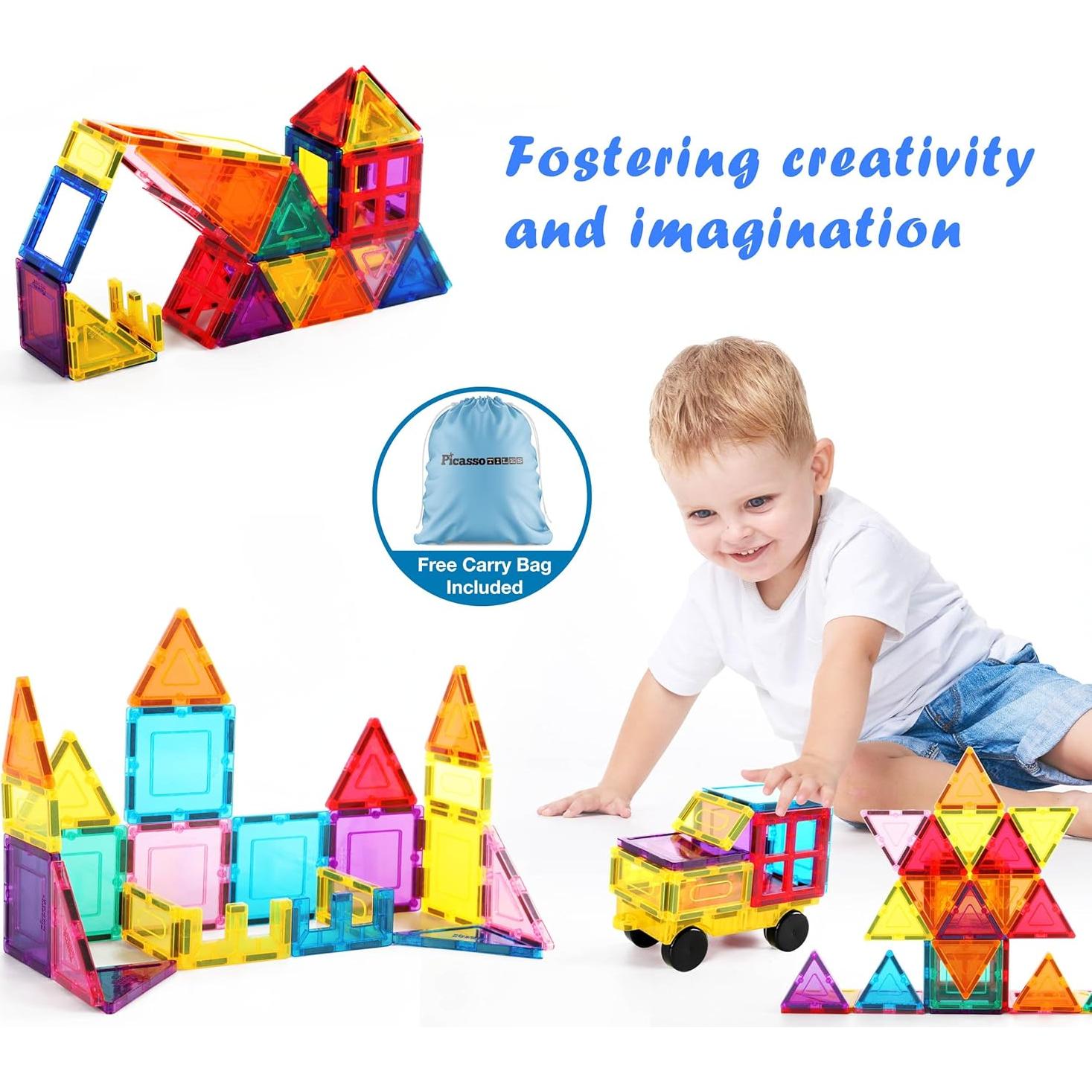 Bloques de Construcción Magnéticos PicassoTiles PC61 - 61 Piezas