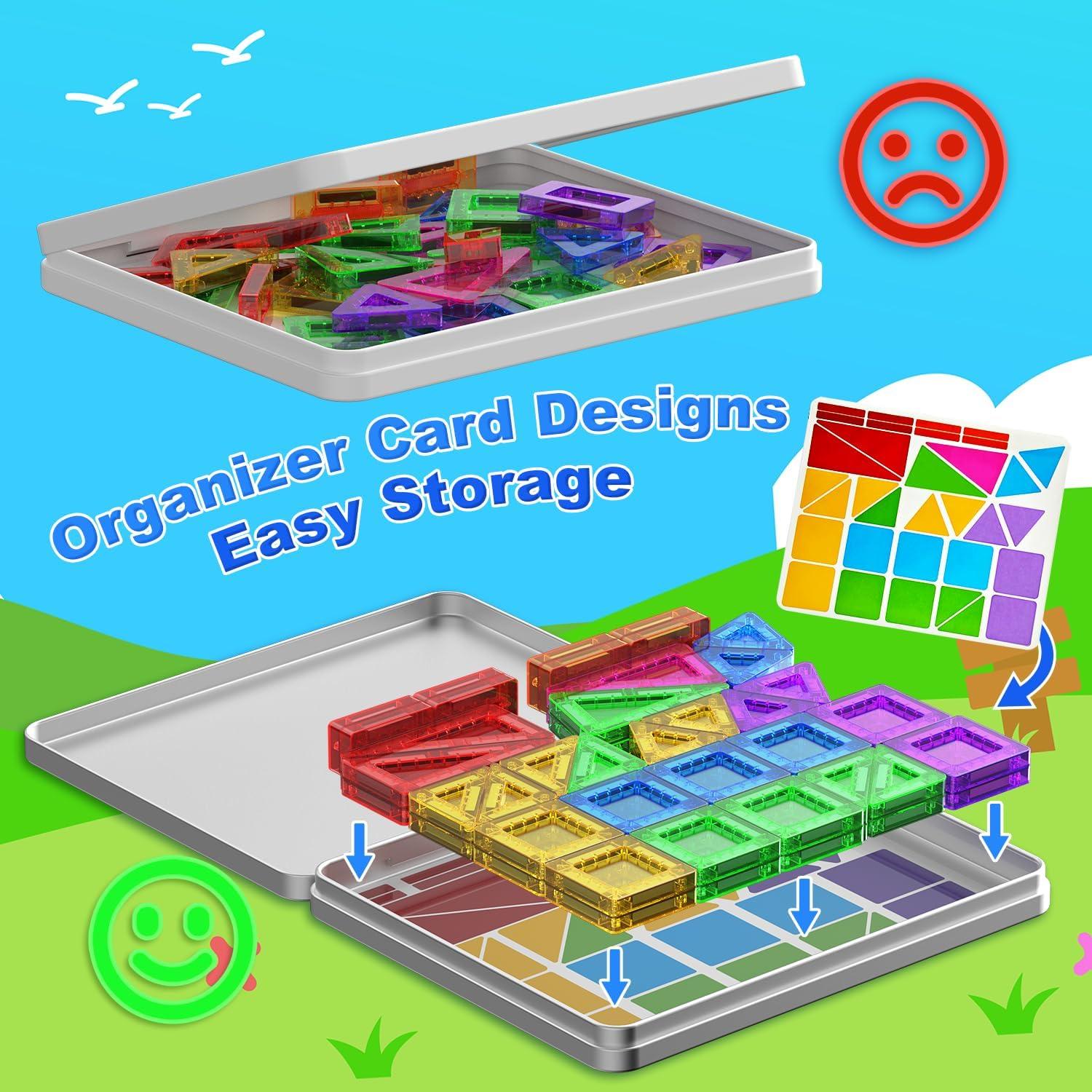 Mini Azulejos Magnéticos Gleamjoy 58PCS Juguetes Educativos 3+