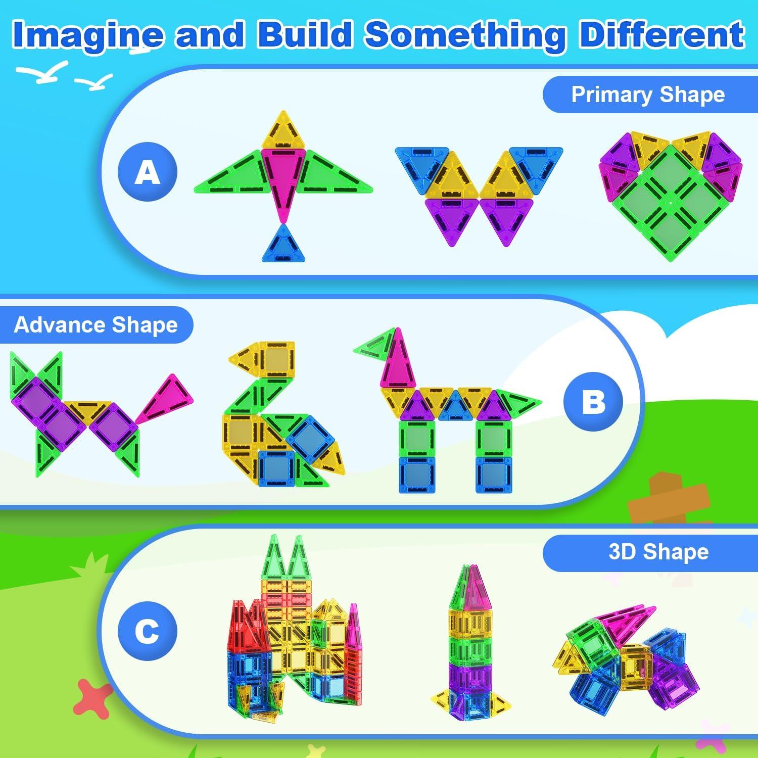 Mini Azulejos Magnéticos Gleamjoy 58PCS Juguetes Educativos 3+