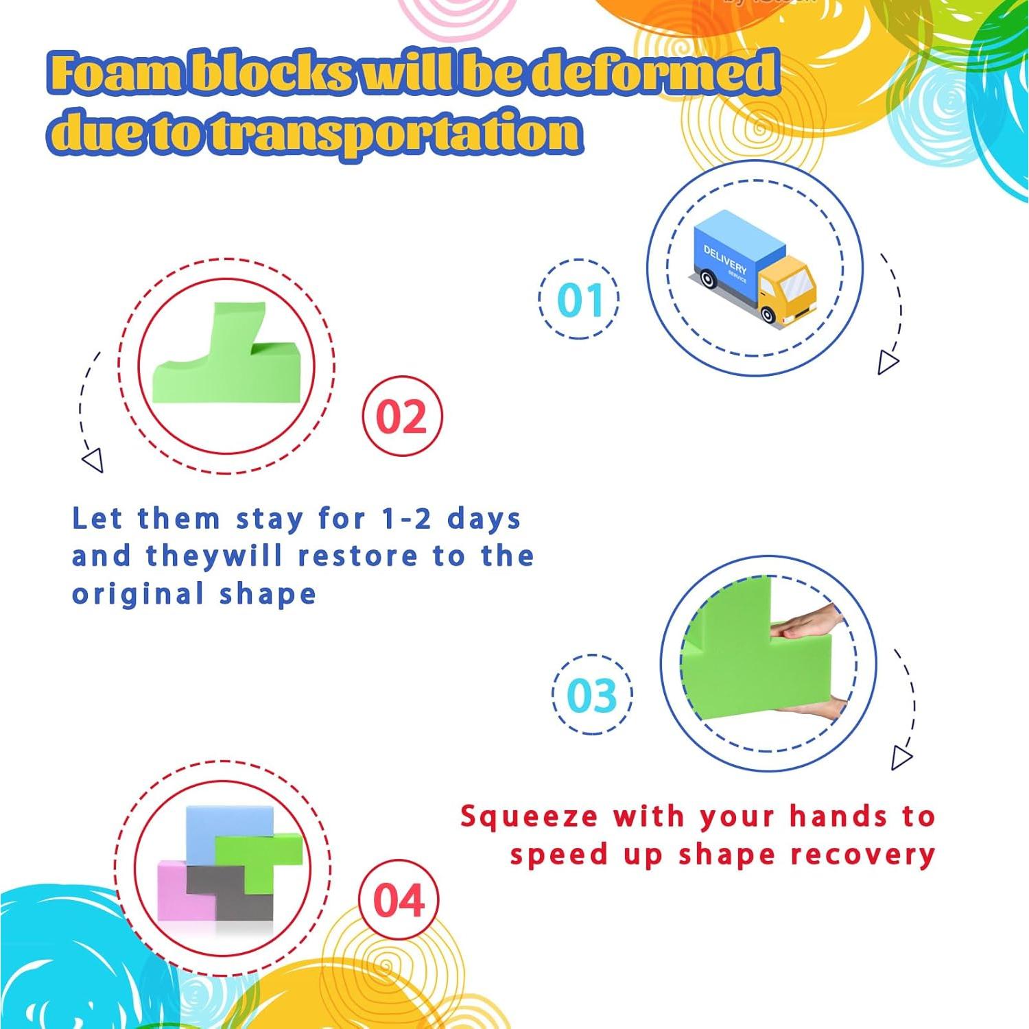 Bloques de Construcción de Espuma UHAPPYEE - 4 Piezas Geométricas