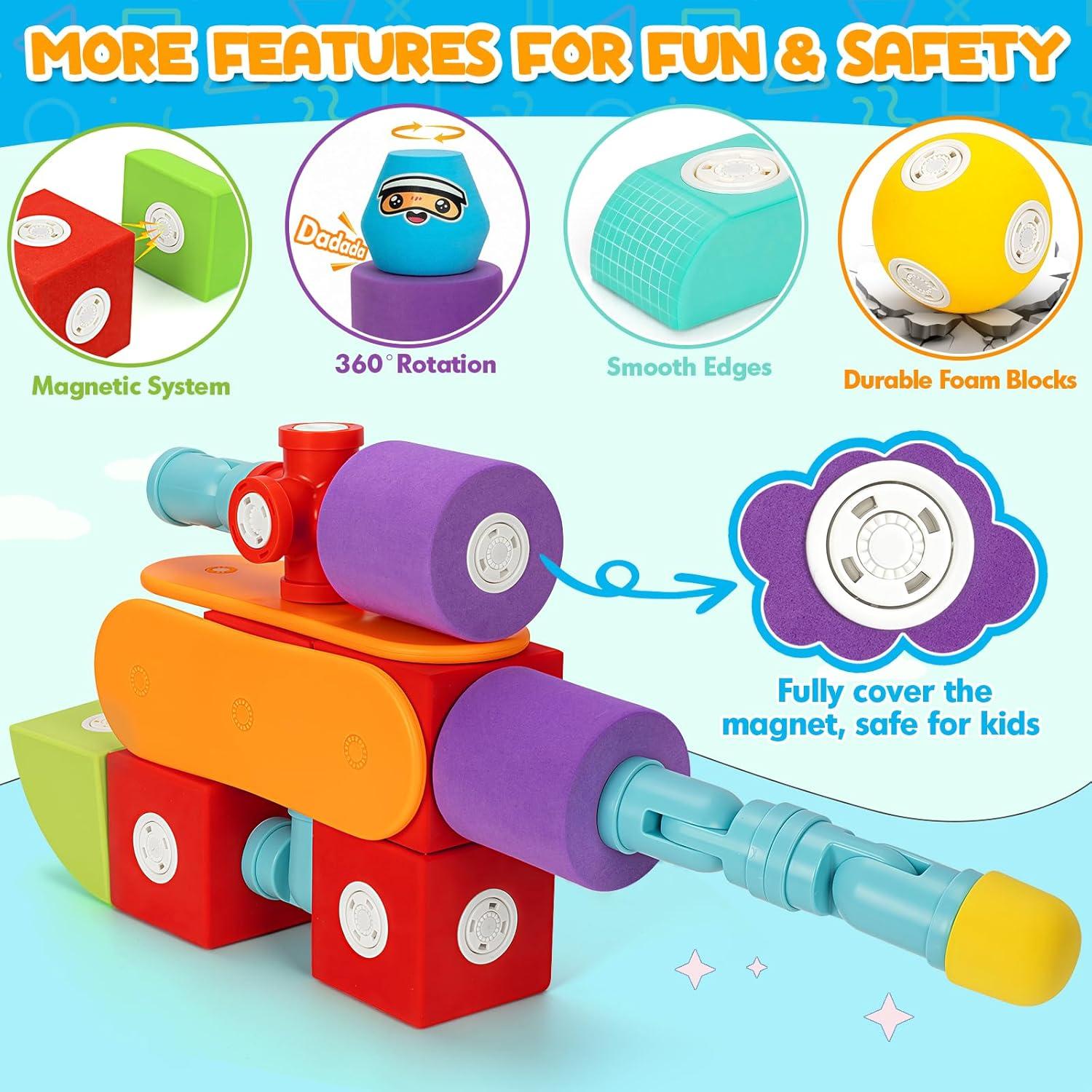 35 PCS Bloques de Espuma Magnéticos para Niños 3+ Años