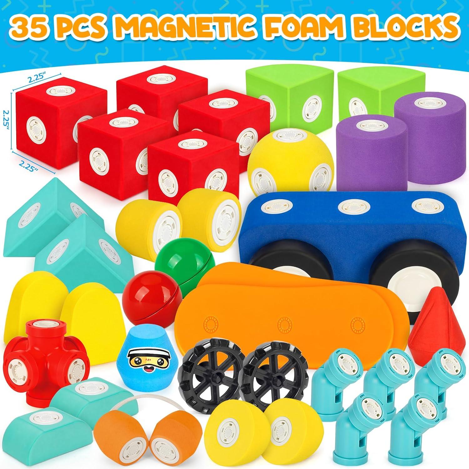 35 PCS Bloques de Espuma Magnéticos para Niños 3+ Años