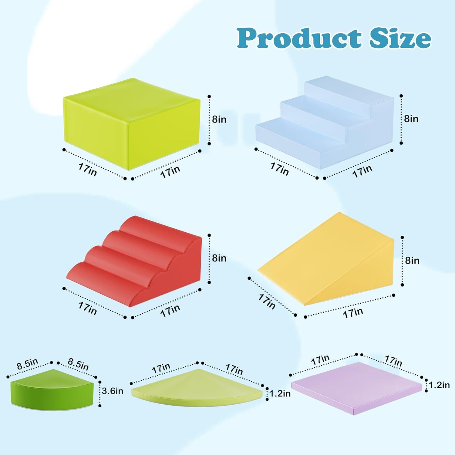 Bloques de Escalada de Espuma WENKIP 7 Piezas para Niños 1-5 Años