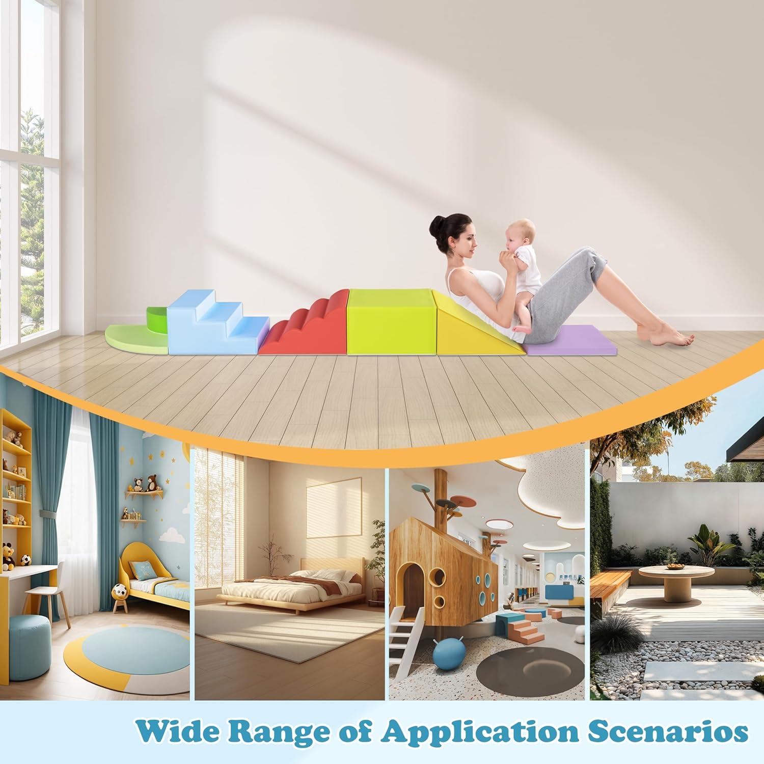 Bloques de Escalada de Espuma WENKIP 7 Piezas para Niños 1-5 Años