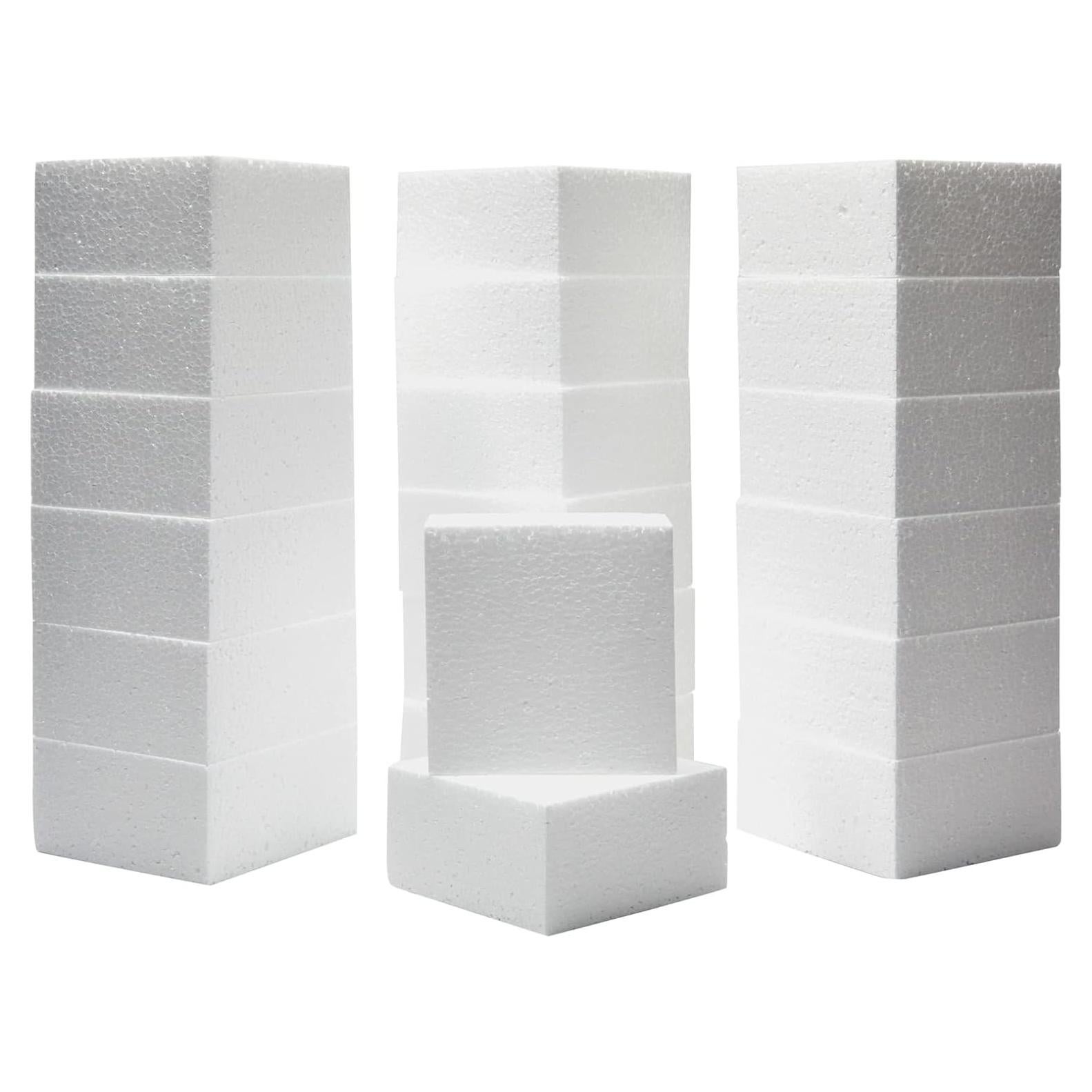 Bloques de Espuma Juvale para Manualidades y Arreglos Florales - 20 Piezas, 10.16x10.16x5.08 cm, Blanco