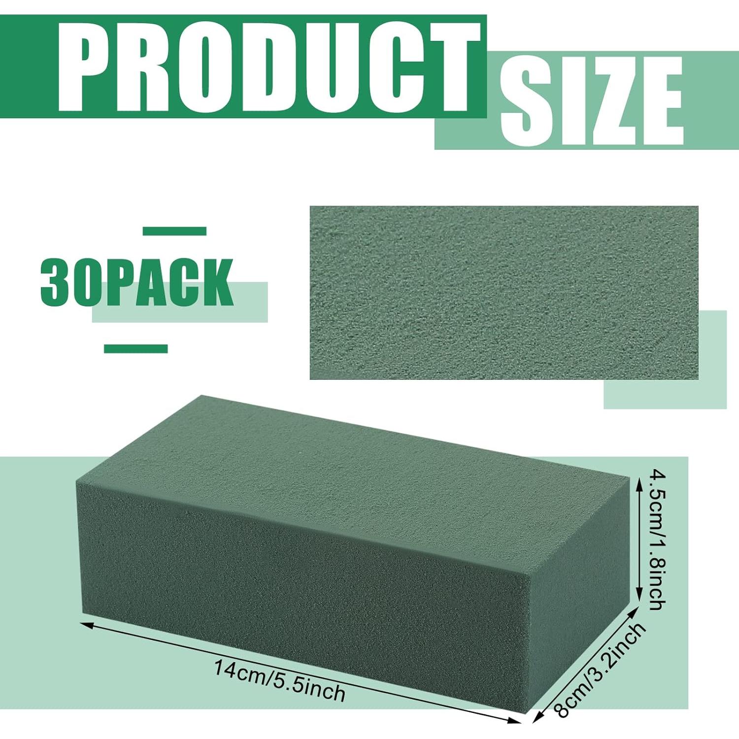 Bloques de Espuma Floral Marsui 30 Pcs Verde 8.13x13.97 cm