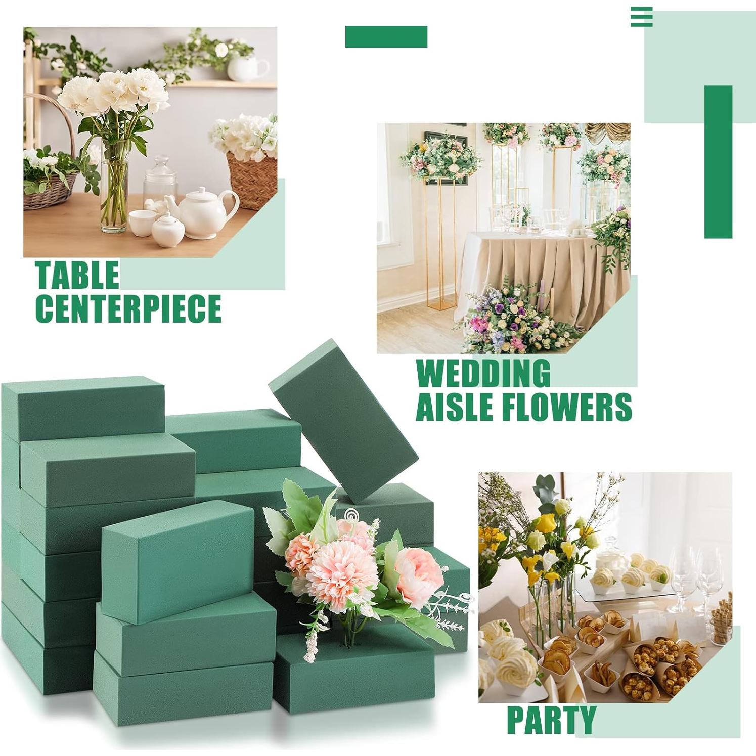 Bloques de Espuma Floral Marsui 30 Pcs Verde 8.13x13.97 cm