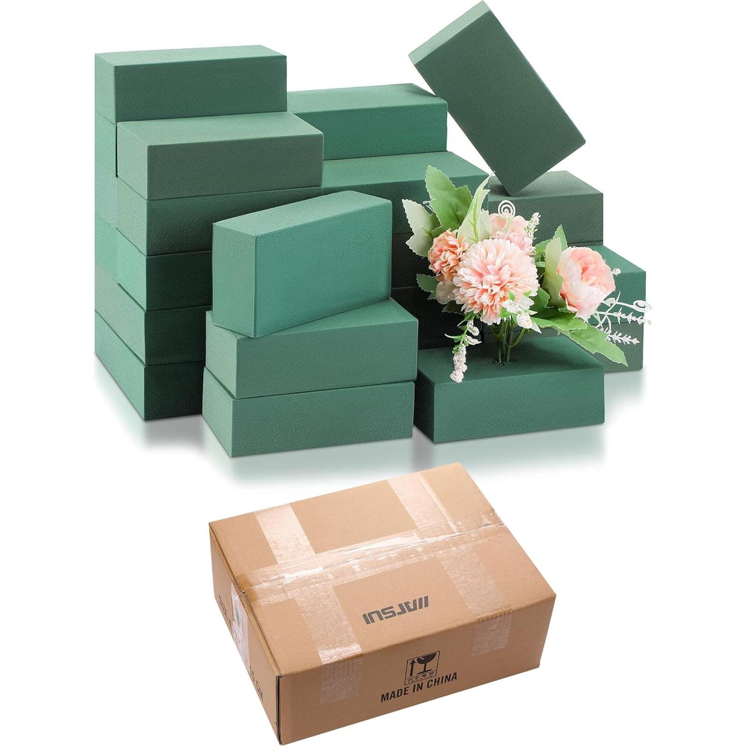 Bloques de Espuma Floral Marsui 30 Pcs Verde 8.13x13.97 cm