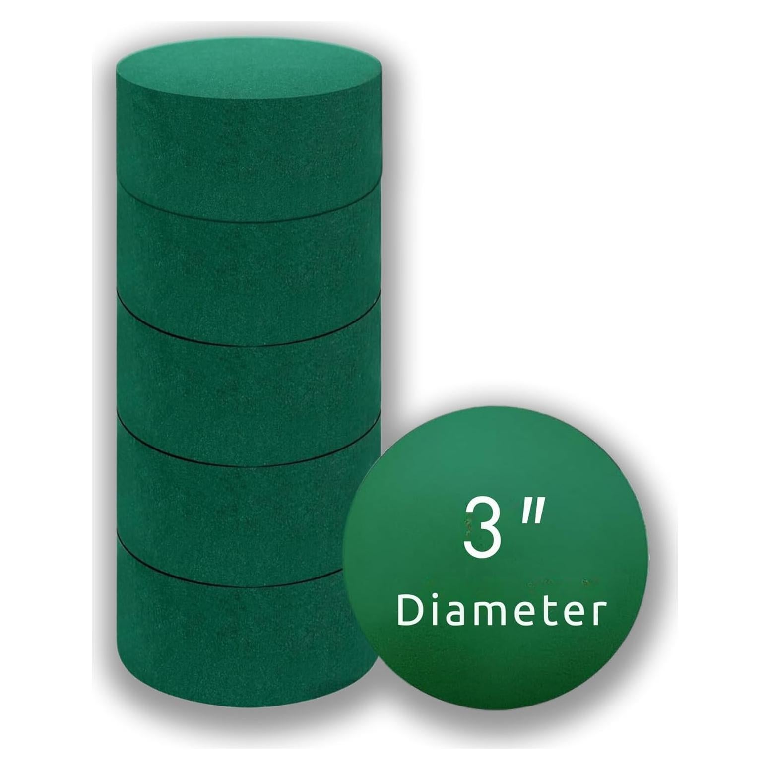 Paquete de 6 Bloques de Espuma Floral Redonda Flofare 7.6 cm