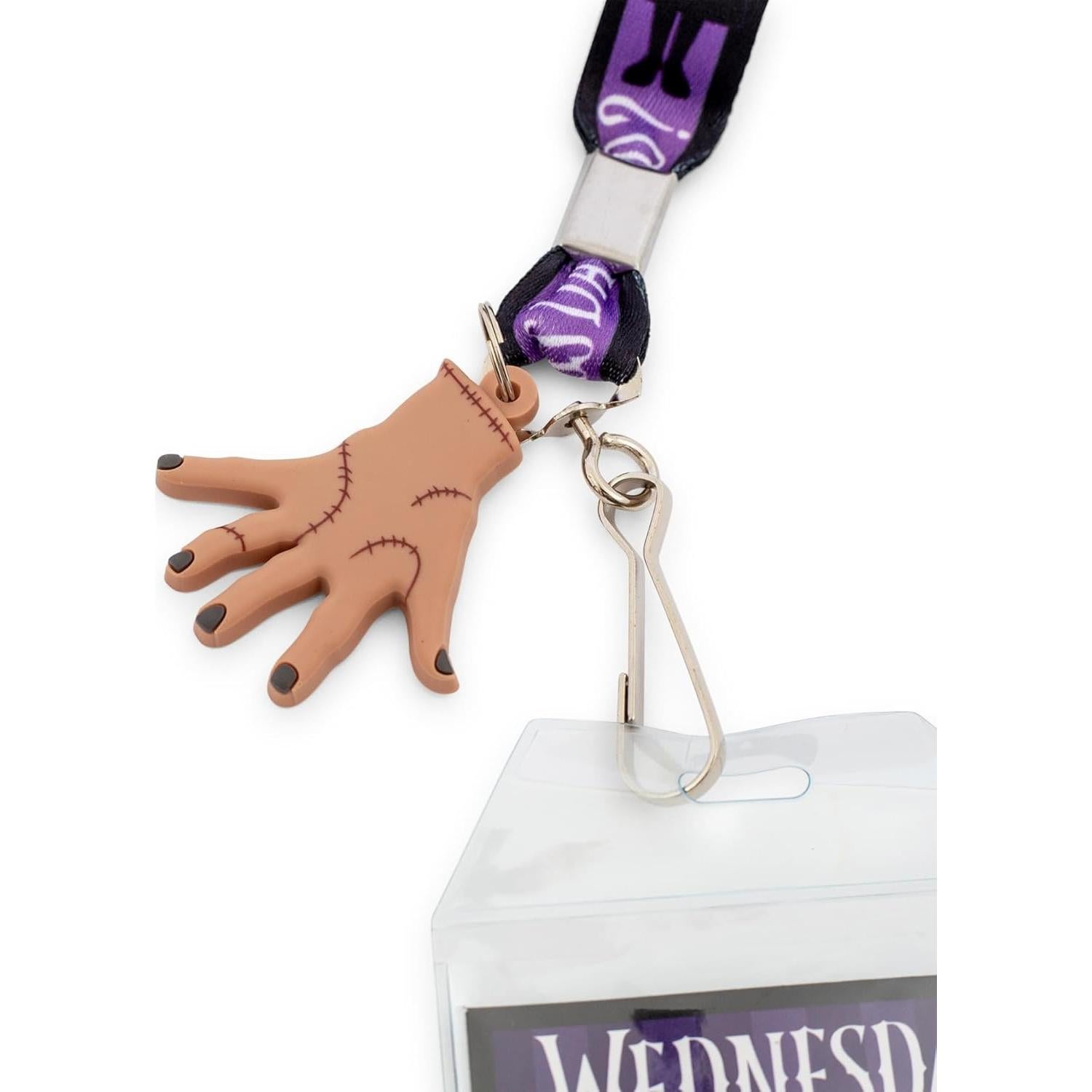 Lanyard Miércoles Addams con Portatarjetas y Charm de Thing