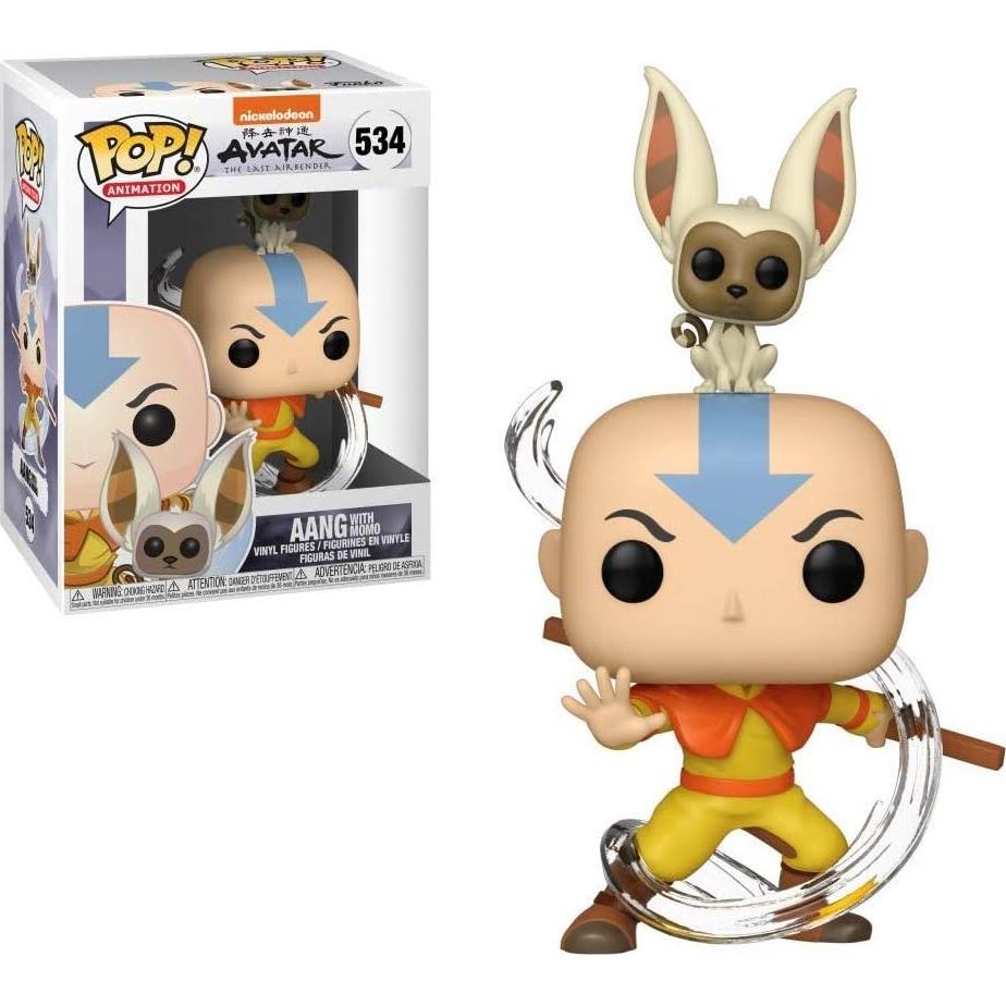 Figura de Vinilo Funko POP Avatar Aang con Momo 9.5 cm