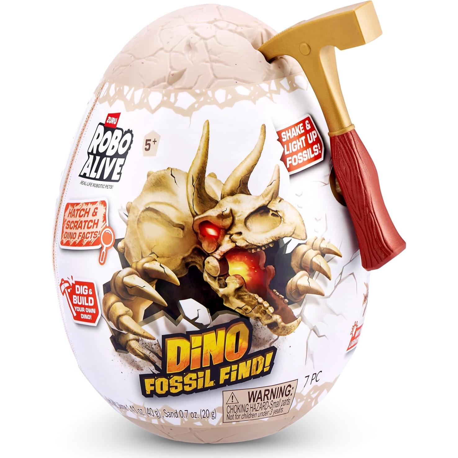Robo Alive Mini Dino Fossil Find ZURU 2 Pack Troodon Kosmoceratops