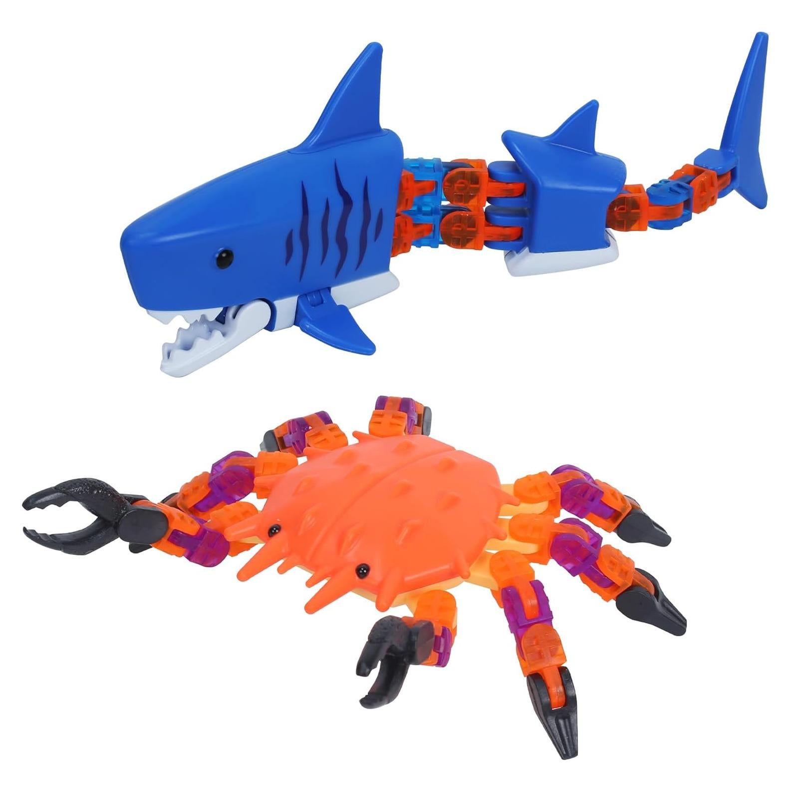 Combo Criaturas Klixx Oceánicas - Tiburón y Cangrejo, Juguetes Fidget