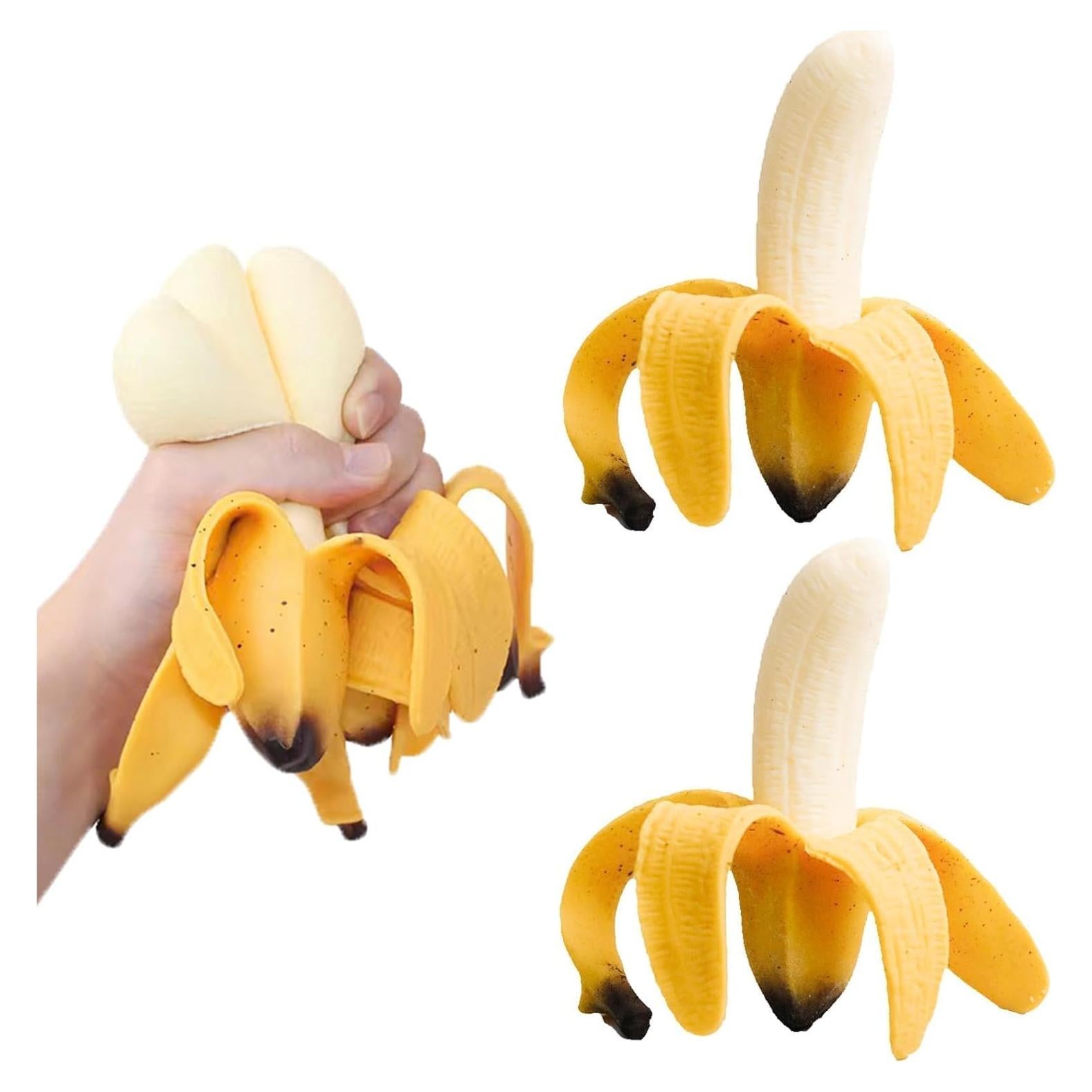 3 Piezas Juguetes Squishy Plátano Alivio Estrés TPR SHEHARUHI