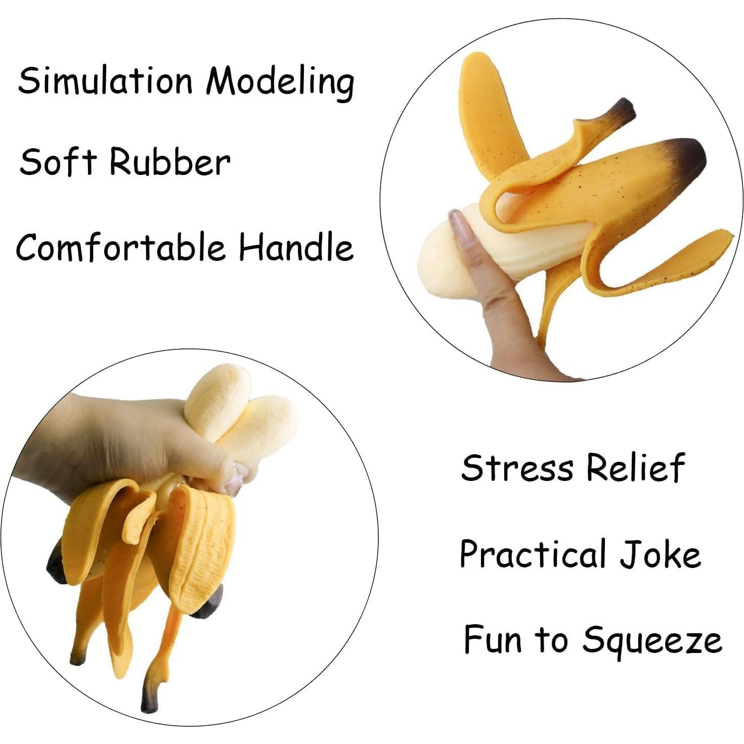 3 Piezas Juguetes Squishy Plátano Alivio Estrés TPR SHEHARUHI