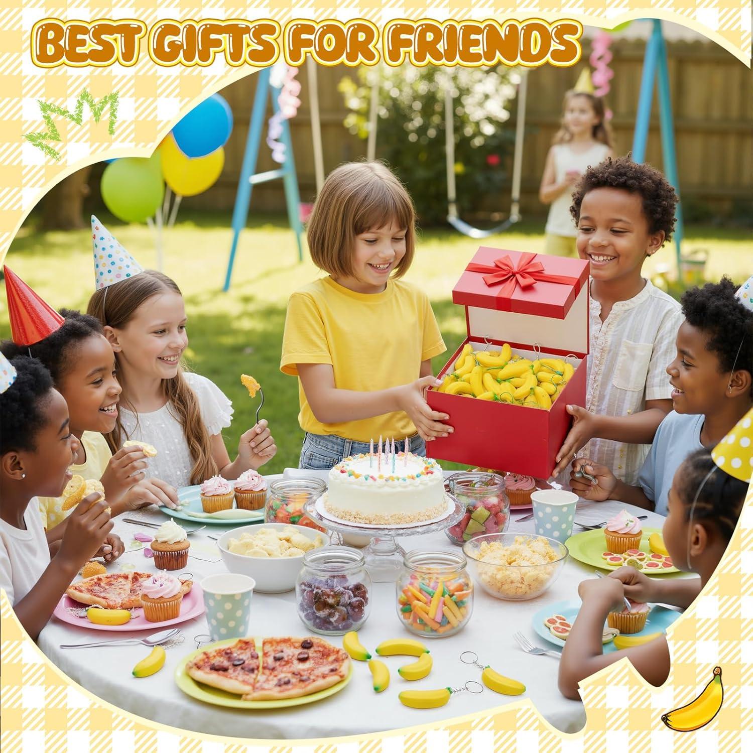 20 Llaveros de Plátano Jexine Juguetes Antiestrés para Fiestas