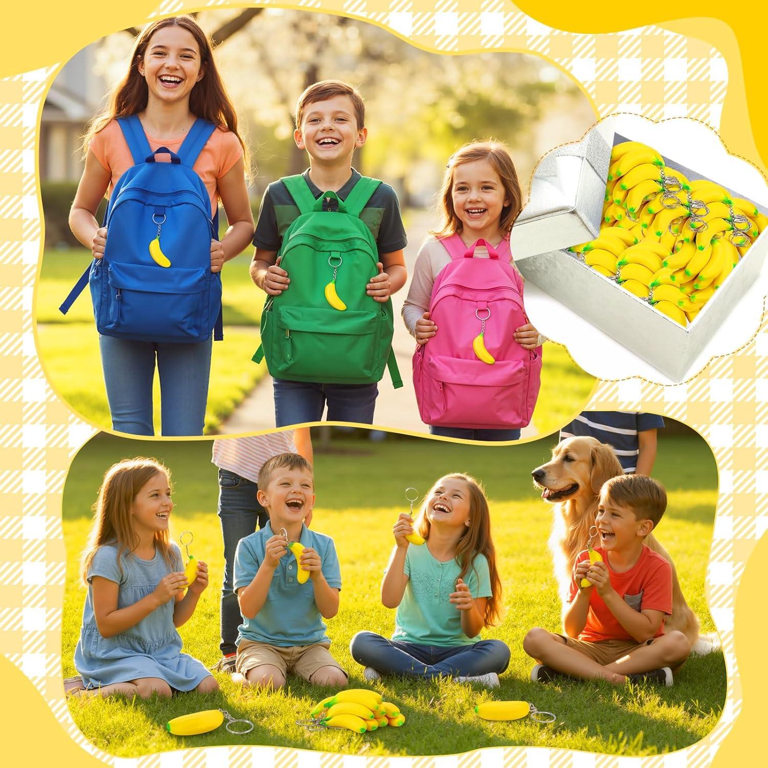 20 Llaveros de Plátano Jexine Juguetes Antiestrés para Fiestas