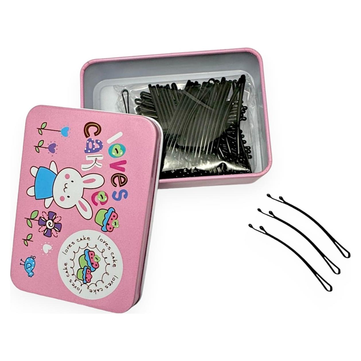 Paquete de 100 Horquillas Negras Curvas Kàllos 5.58cm