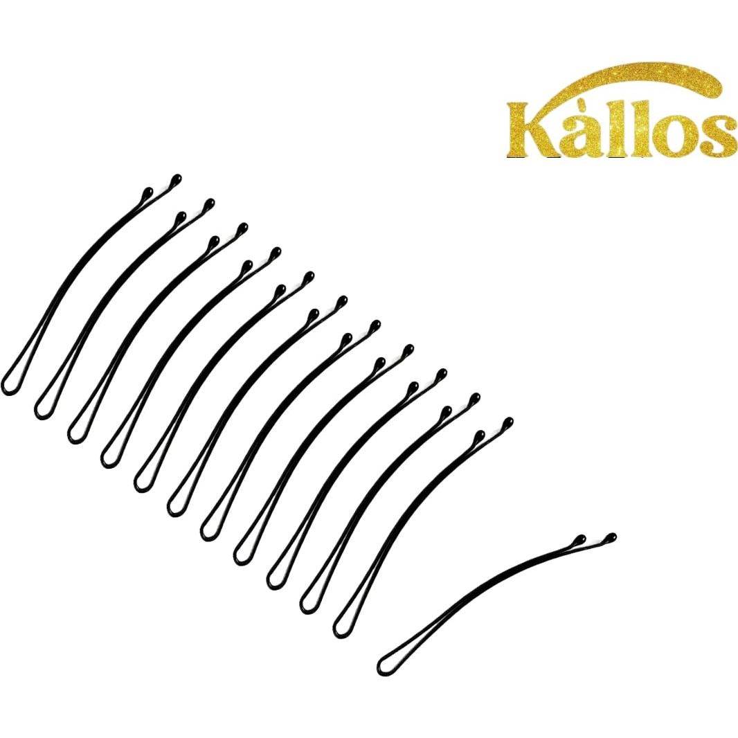 Paquete de 100 Horquillas Negras Curvas Kàllos 5.58cm