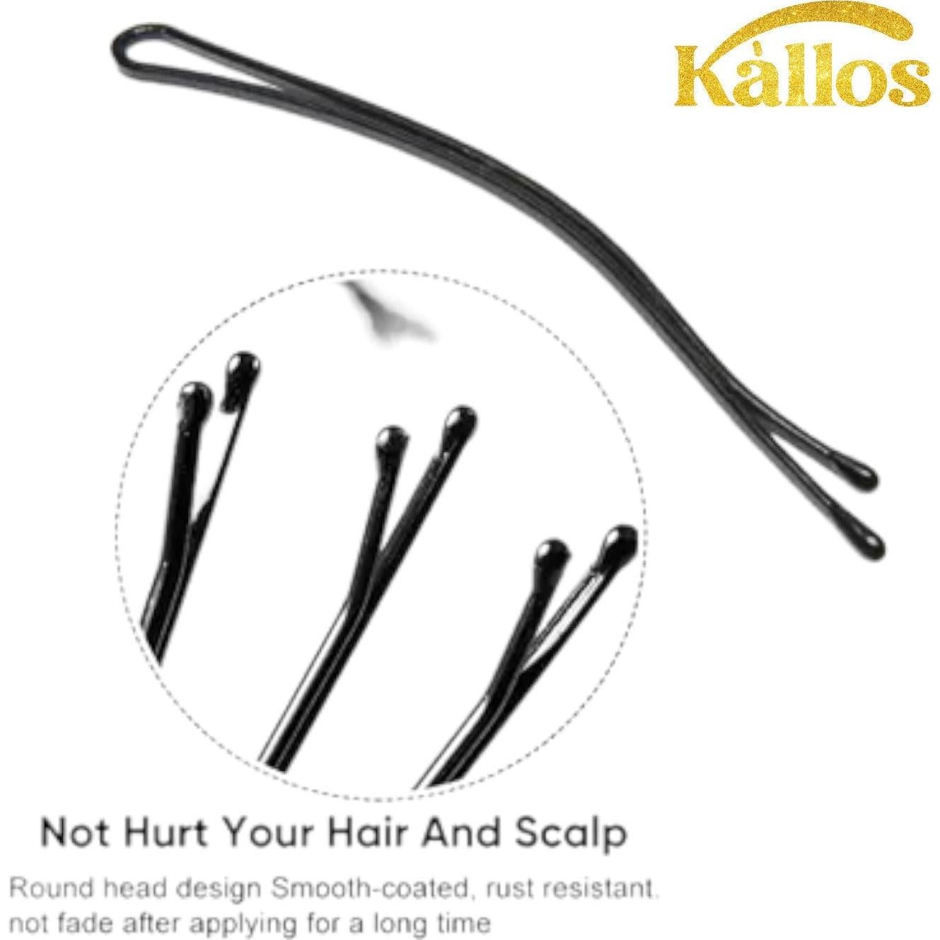 Paquete de 100 Horquillas Negras Curvas Kàllos 5.58cm