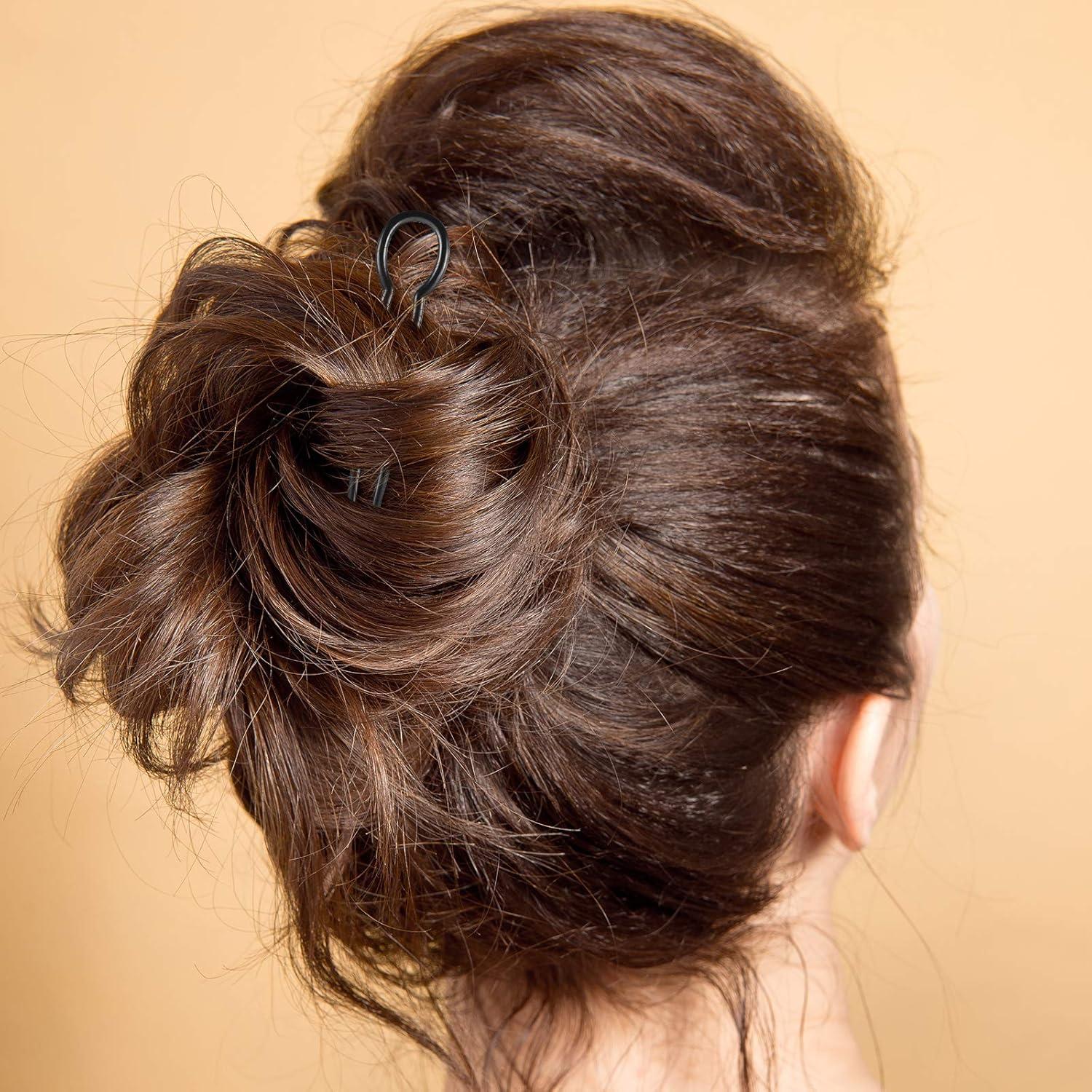 24 Pinzas de Pelo de Plástico en Forma de U Chuangdi - Negro