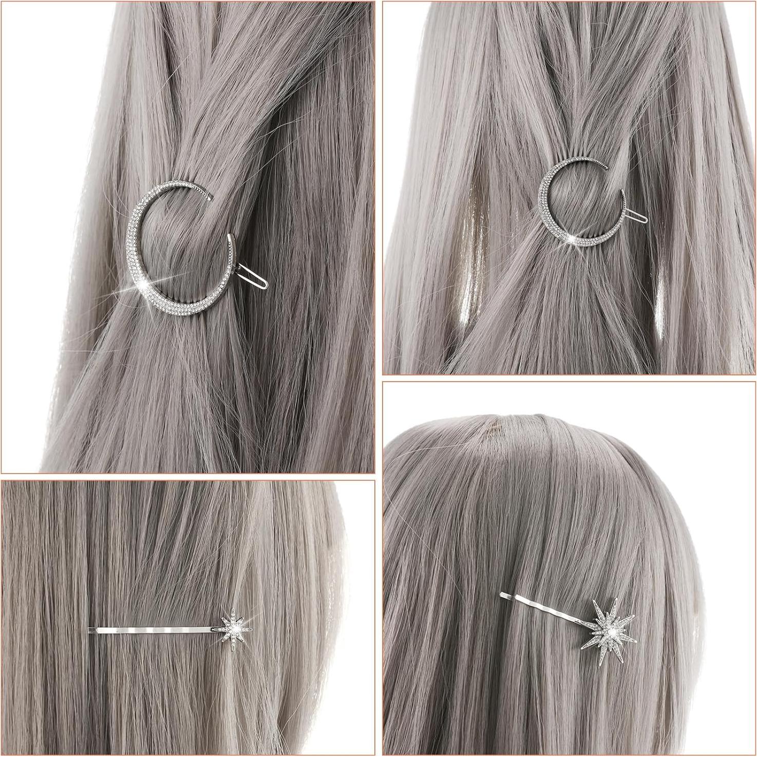 Clips para el Cabello Beaupretty Luna y Estrella Vintage 6 Piezas