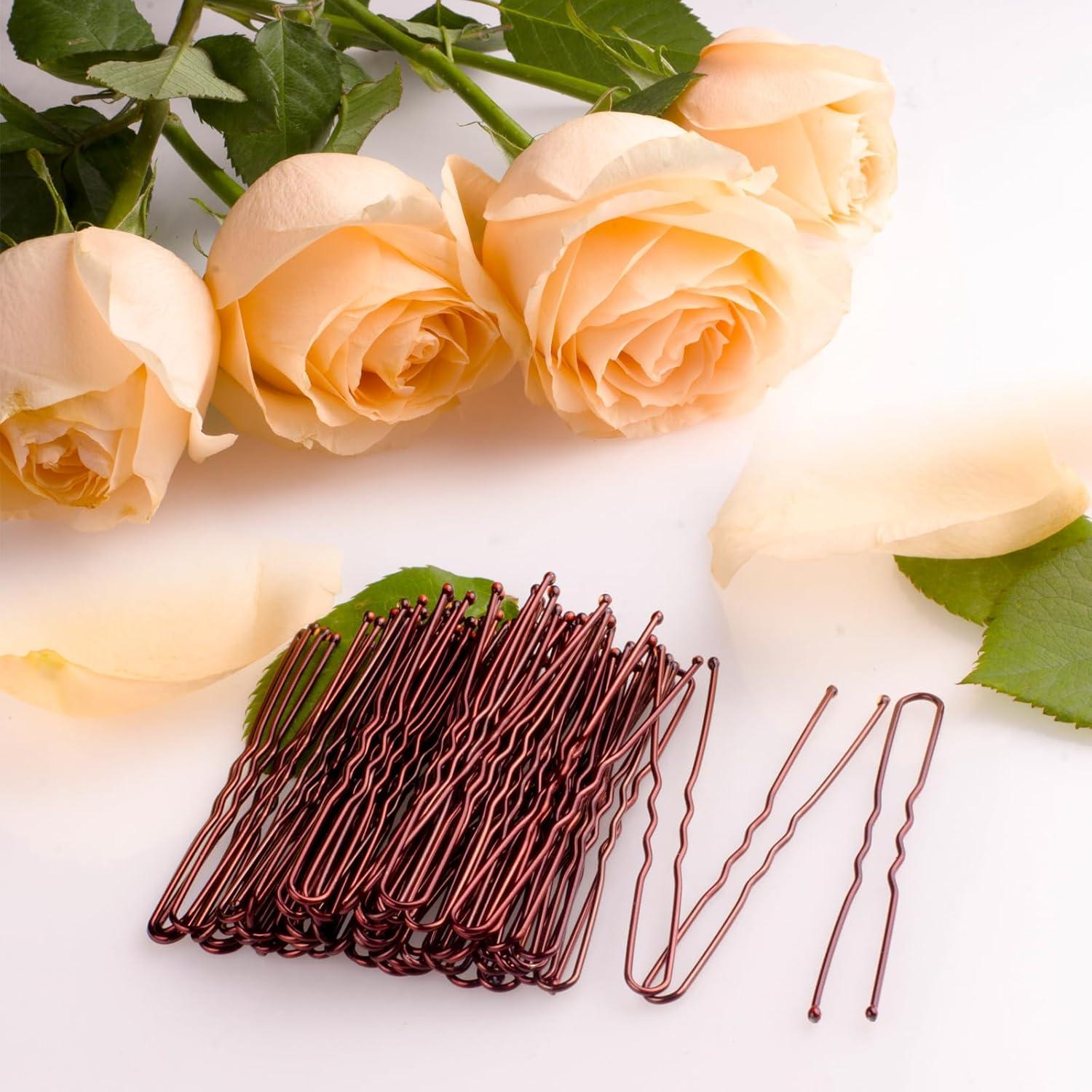 Horquillas de Pelo Marrones FVOLREM 200 PCS 15.24 cm Antideslizantes