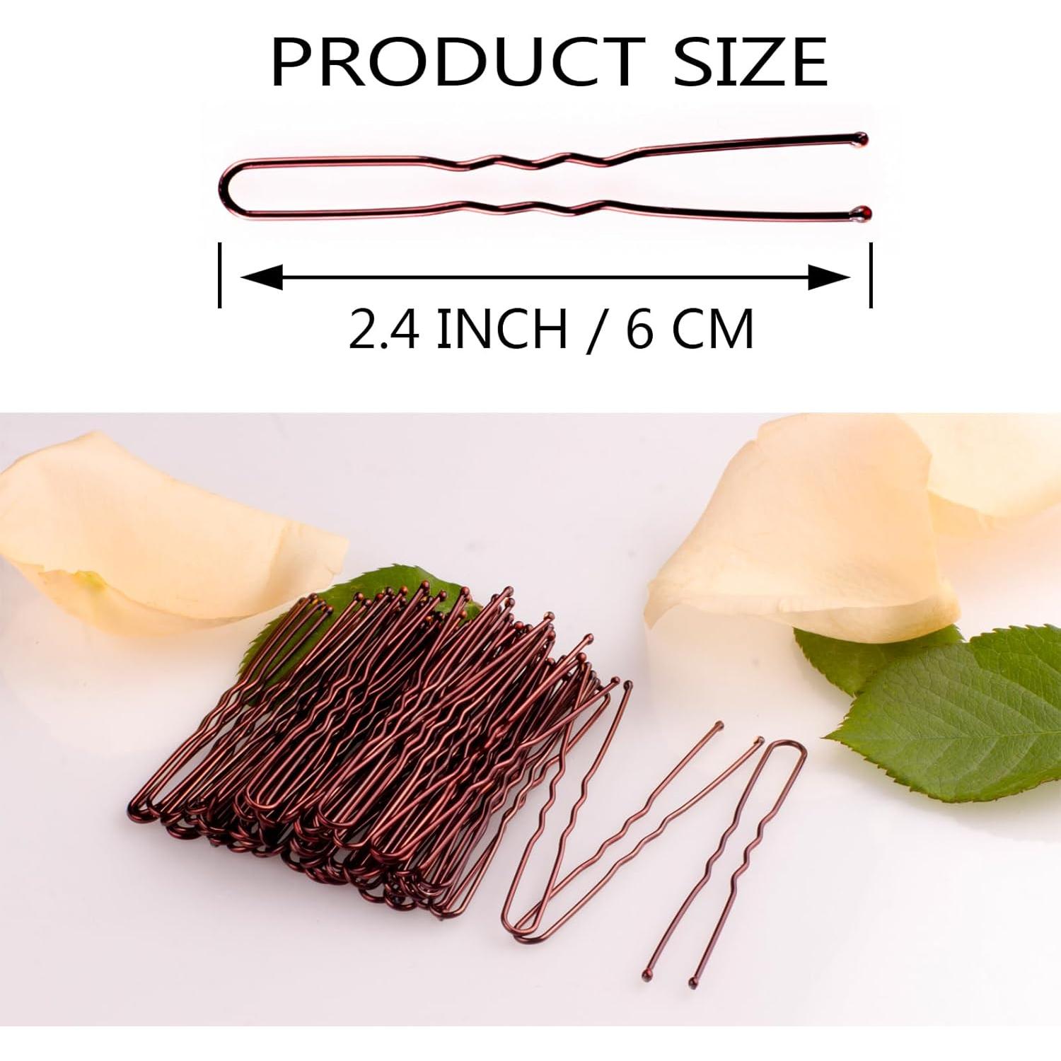 Horquillas de Pelo Marrones FVOLREM 200 PCS 15.24 cm Antideslizantes