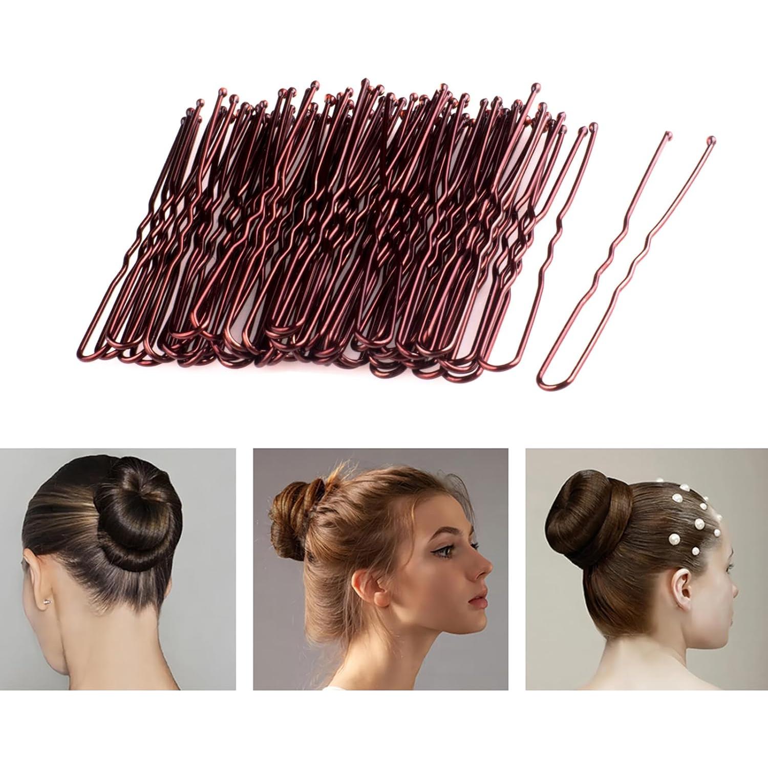 Horquillas de Pelo Marrones FVOLREM 200 PCS 15.24 cm Antideslizantes