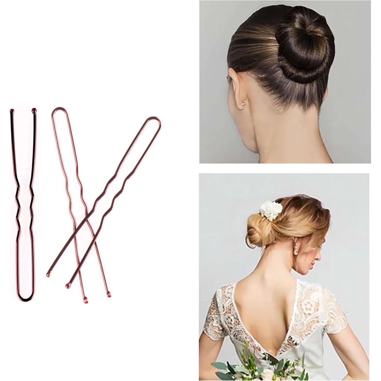 Horquillas de Pelo Marrones FVOLREM 200 PCS 15.24 cm Antideslizantes