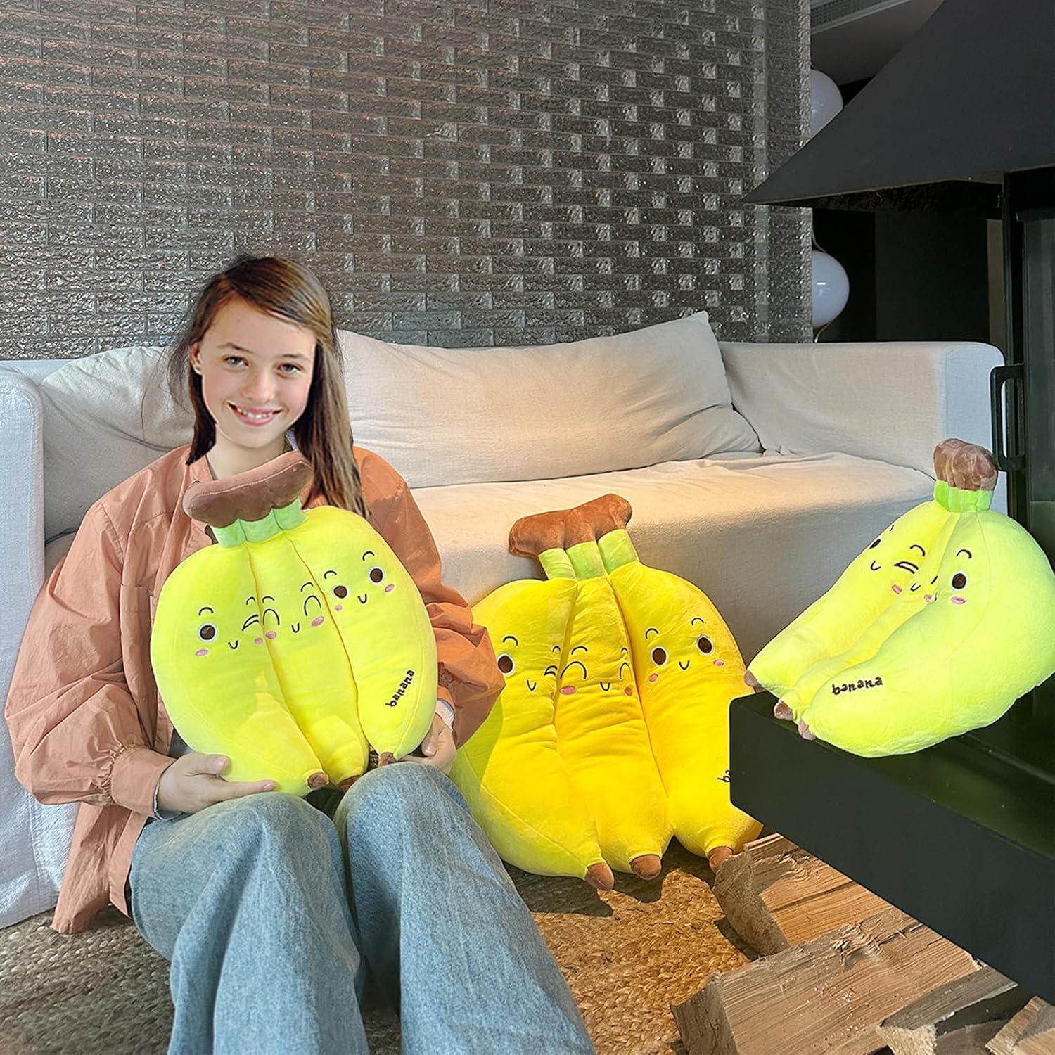 Almohada de Pluche Plátano Hofun4U 43 cm Suave y Lindo